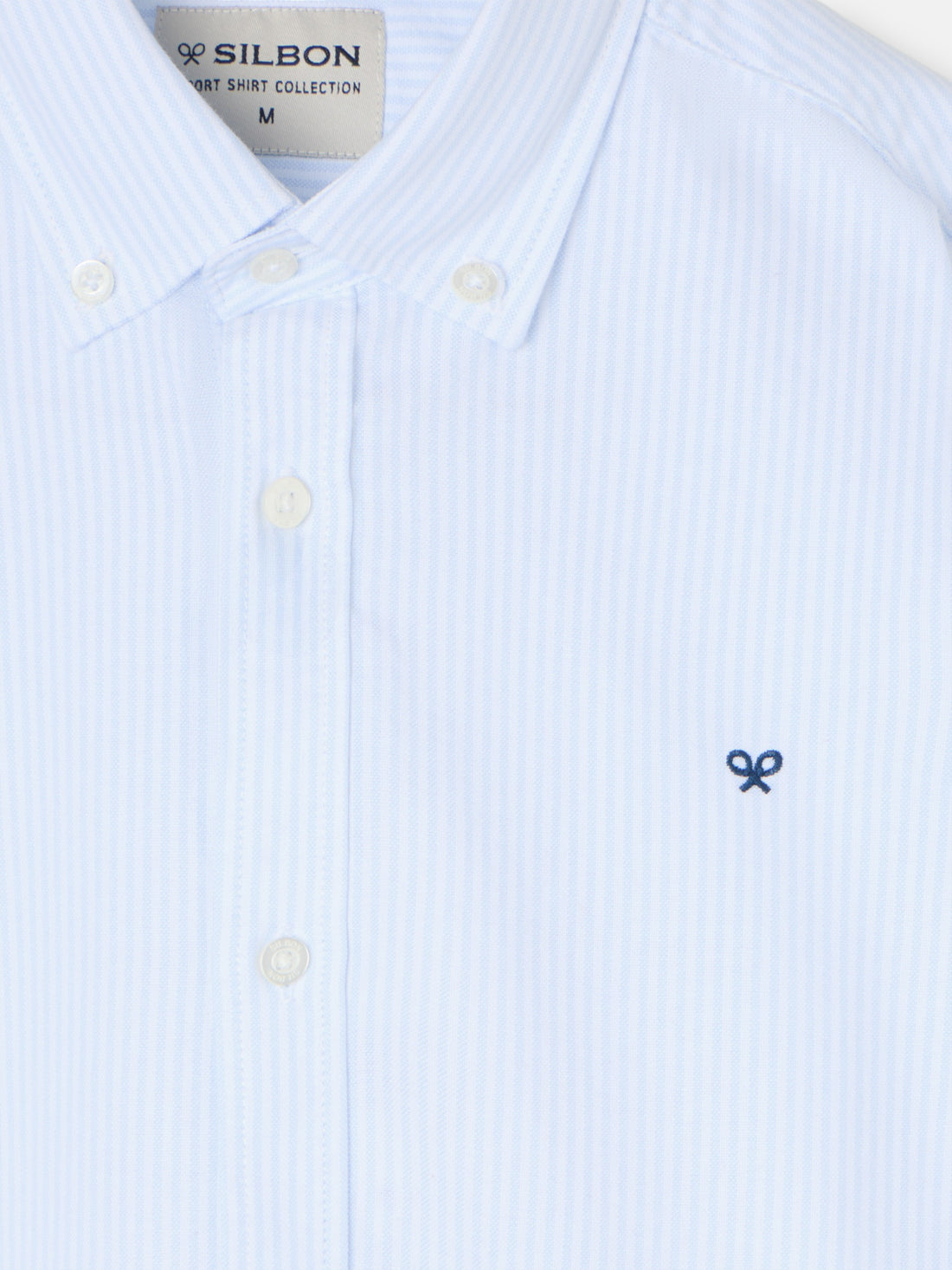 Camisa sport oxford rayas celeste