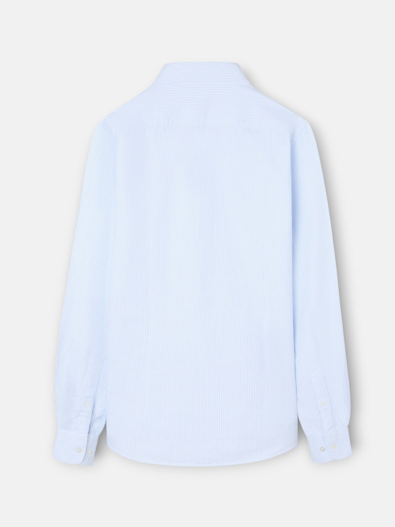Camisa sport oxford rayas celeste