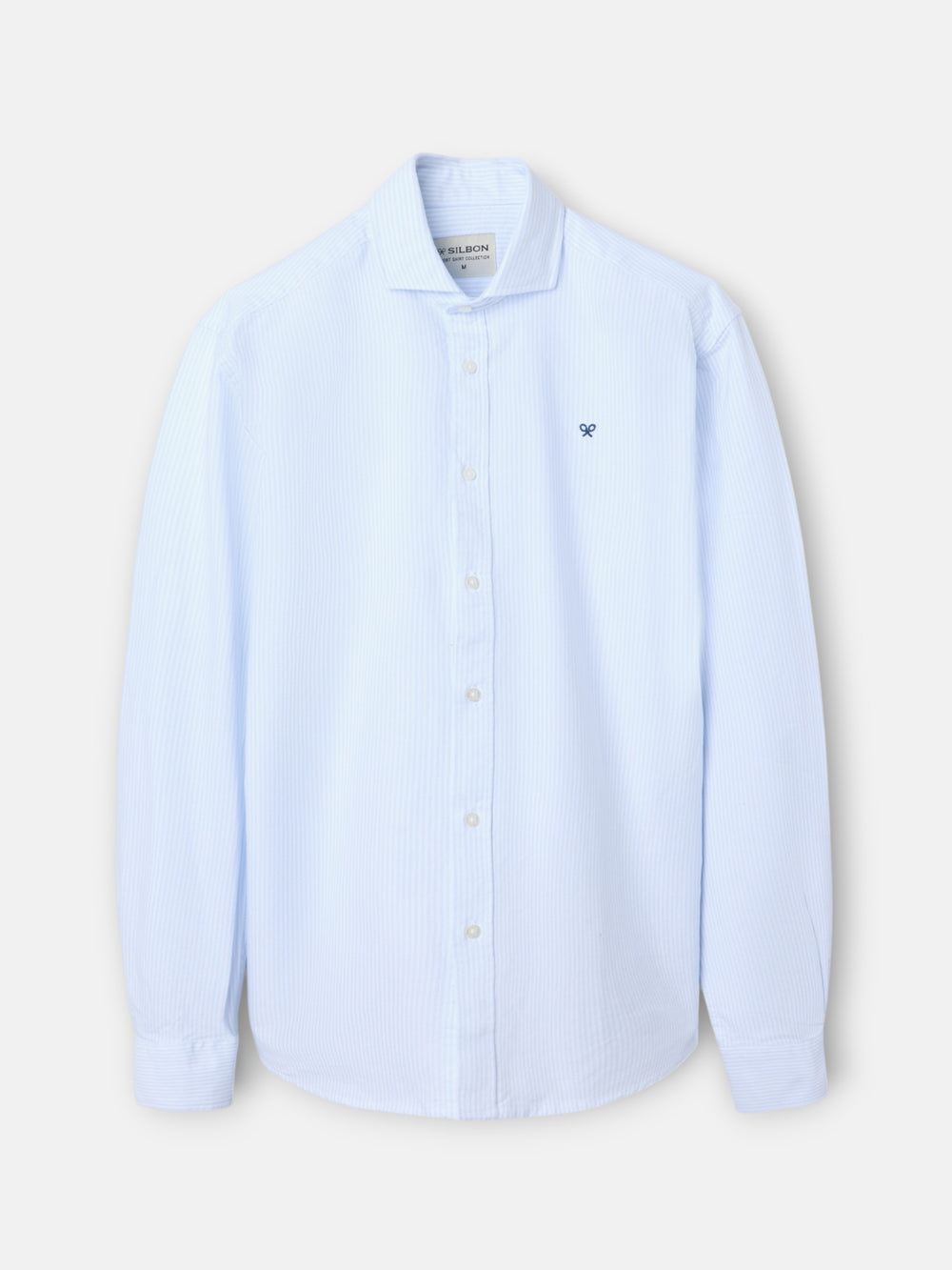 Light blue stripe cutaway oxford sport shirt