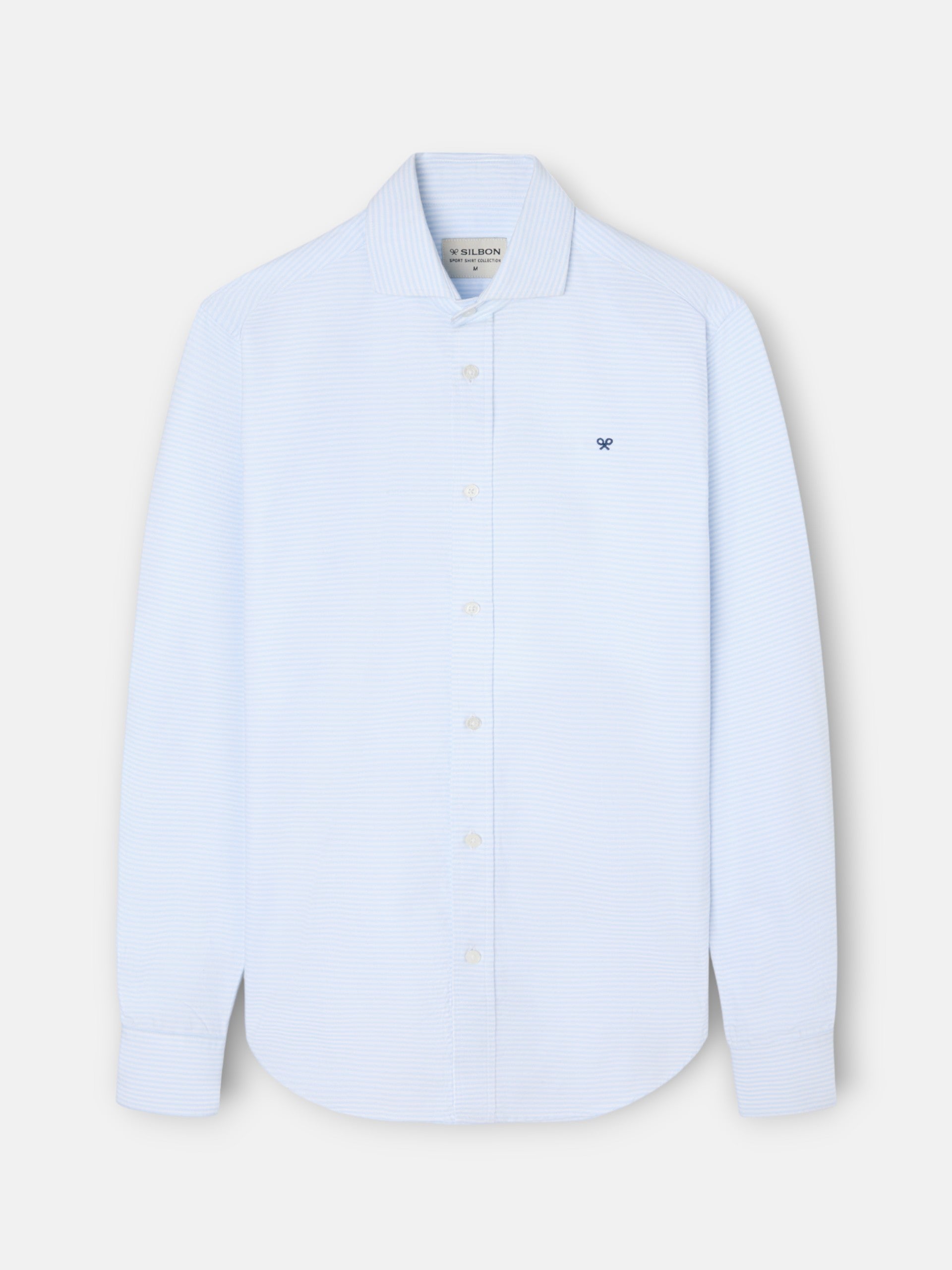 Camisa sport oxford raya horizontal celeste