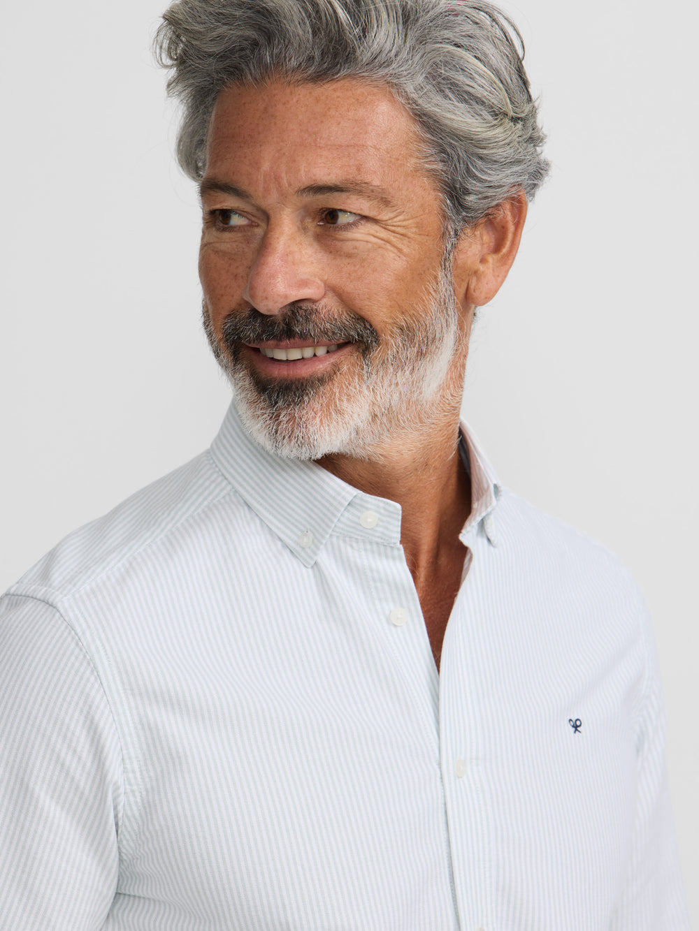 Green striped racket oxford sport shirt