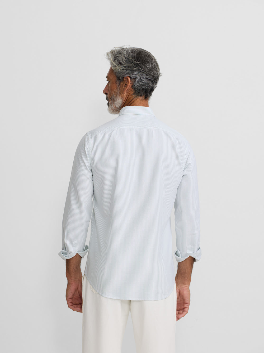 Green striped racket oxford sport shirt