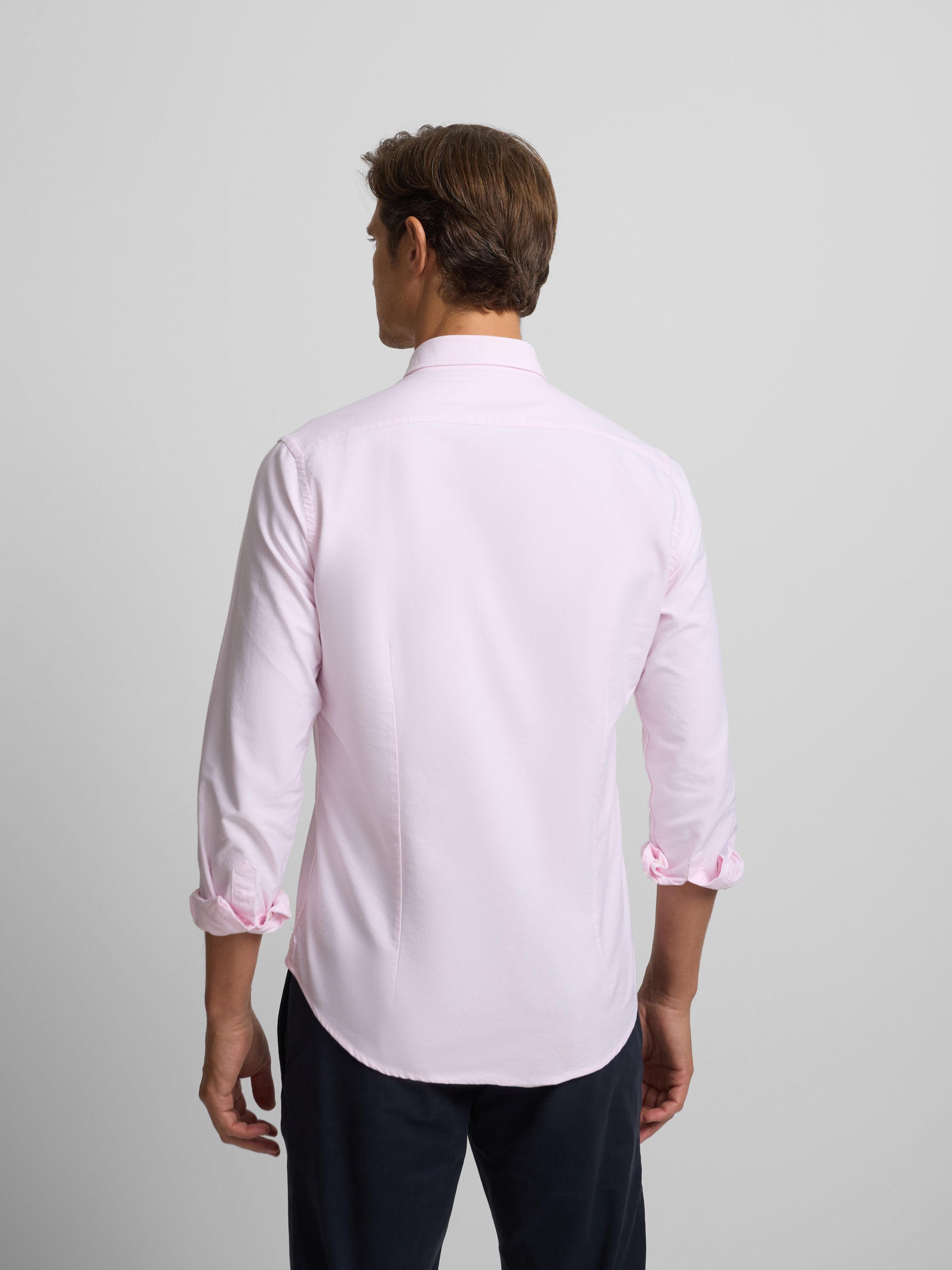 Chemise de sport Oxford rose à motif raquette