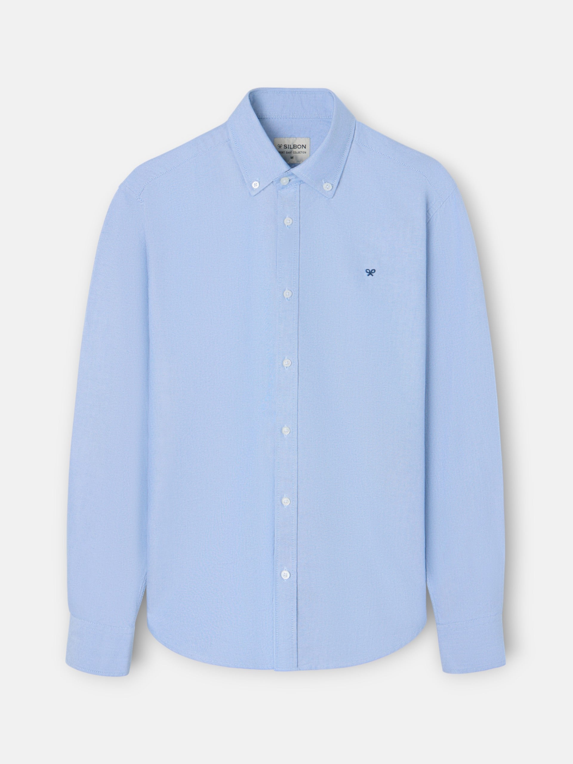 Chemise de sport Oxford bleu moyen à motif raquette