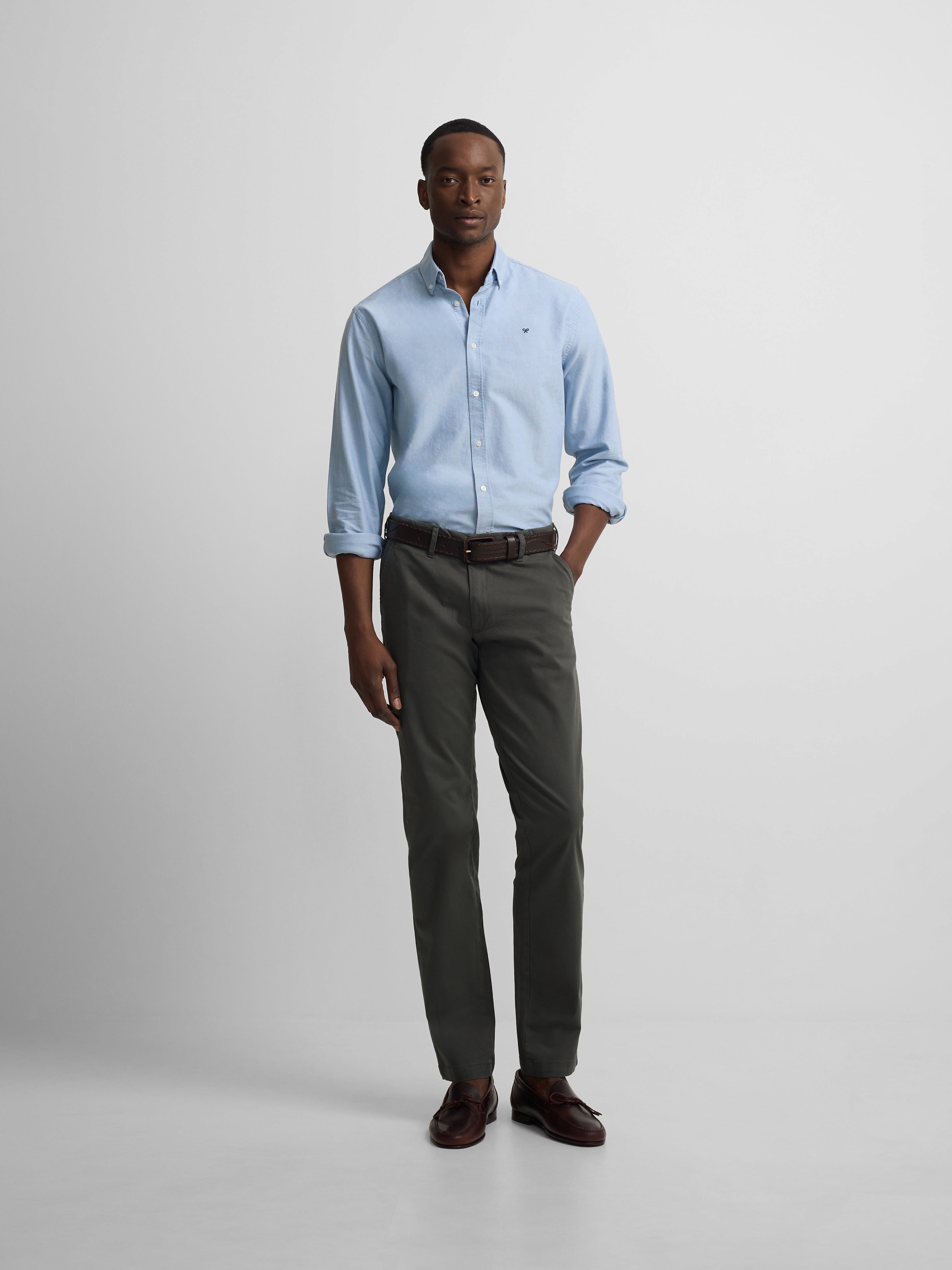 Camisa sport oxford raqueta azul medio