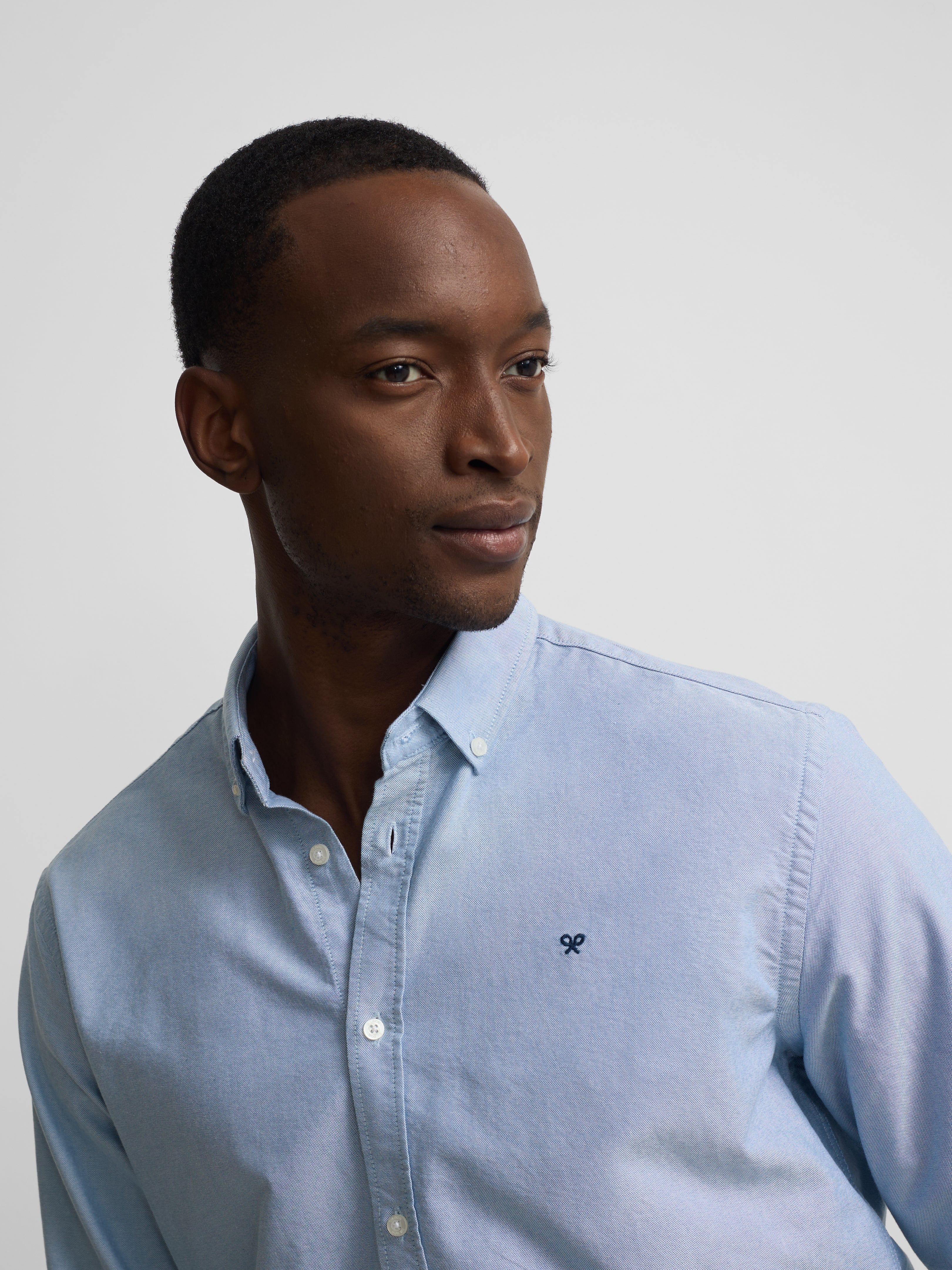 Camisa sport oxford raqueta azul medio