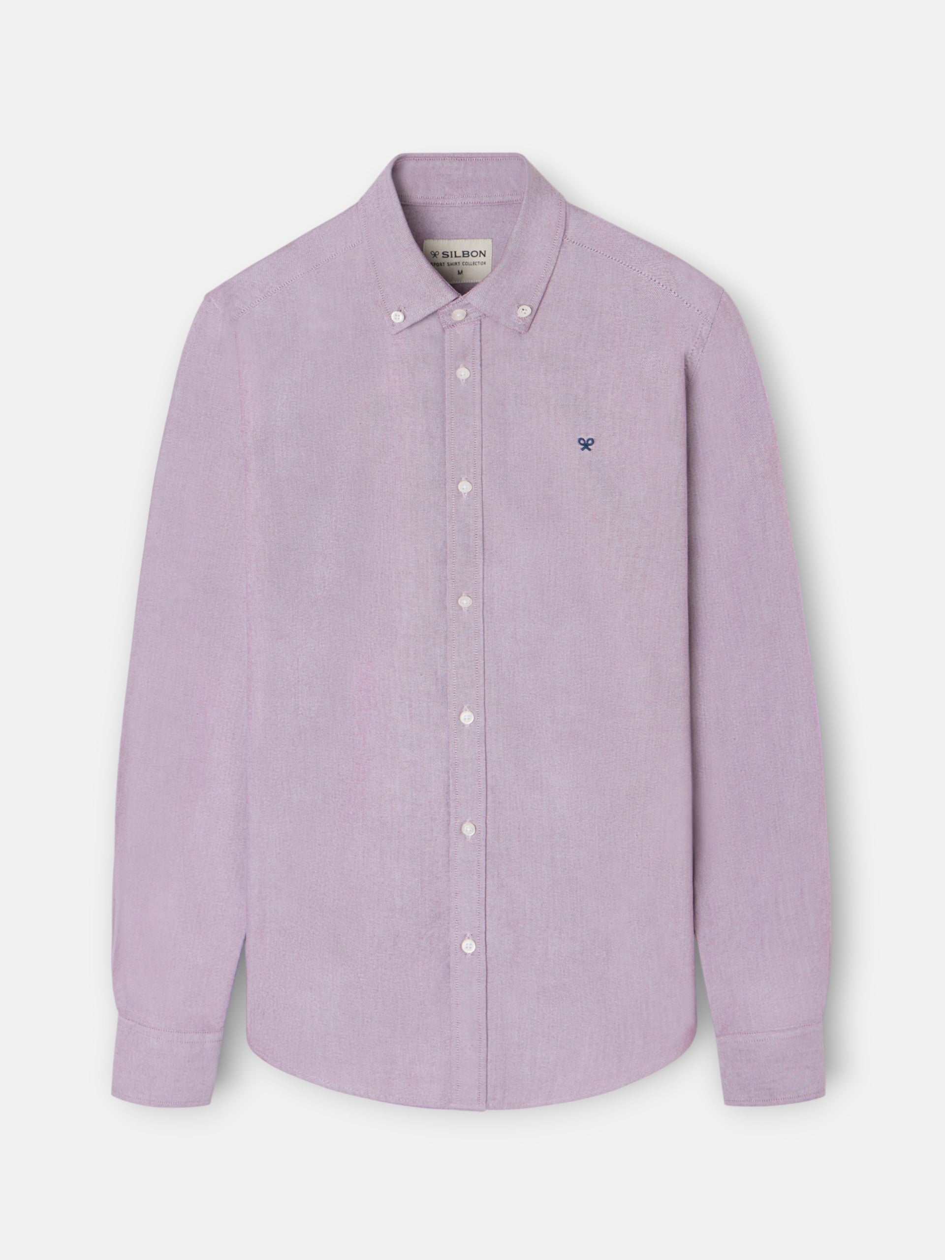 Chemise de sport Oxford bordeaux à motif raquette