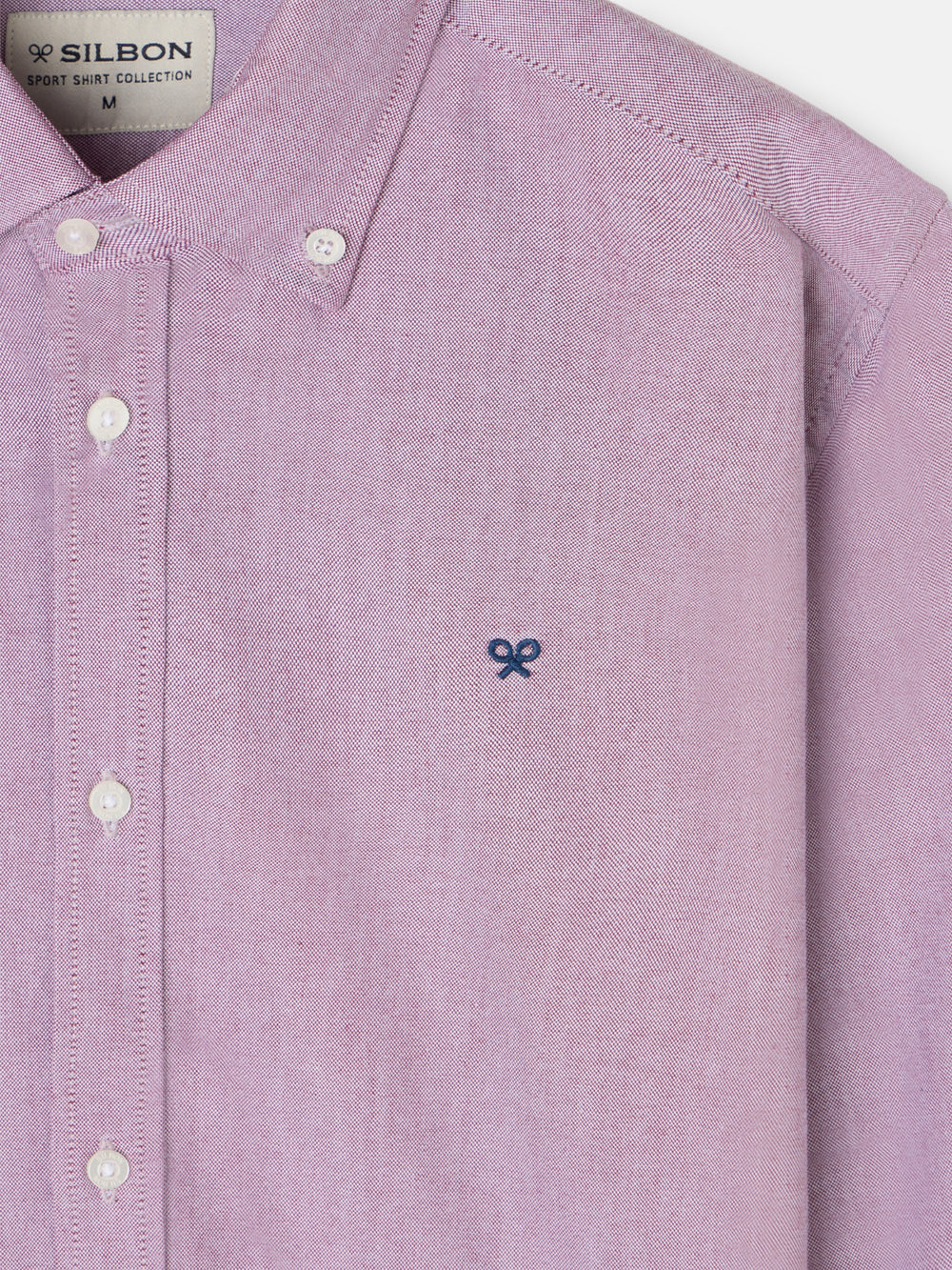 Chemise de sport Oxford bordeaux à motif raquette