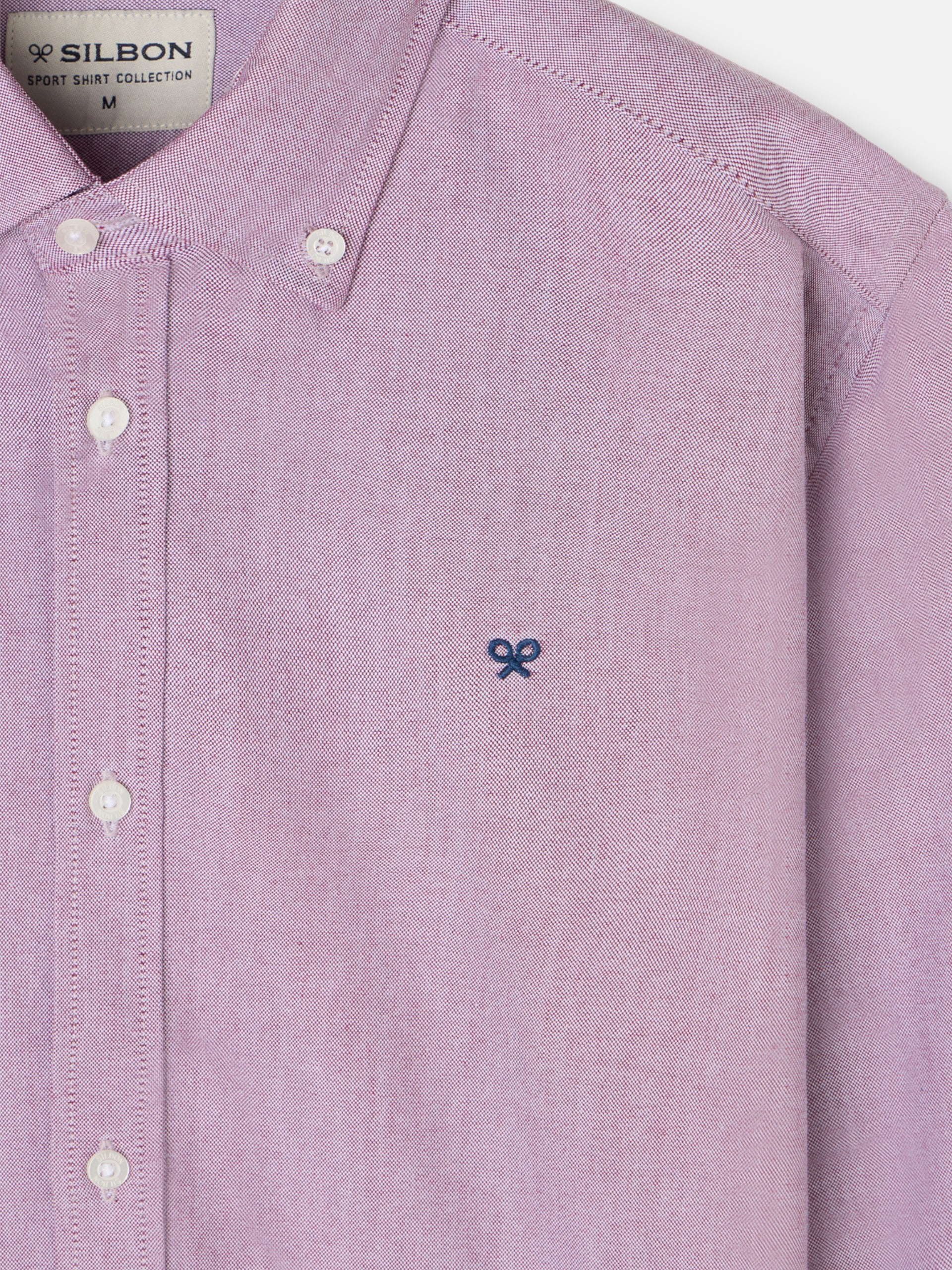 Chemise de sport Oxford bordeaux à motif raquette