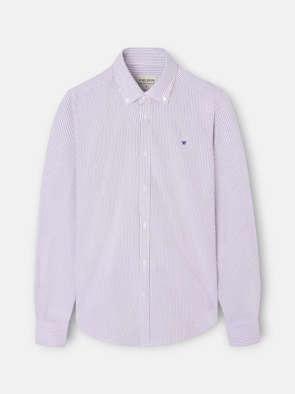 Chemise Oxford sportive à rayures bordeaux