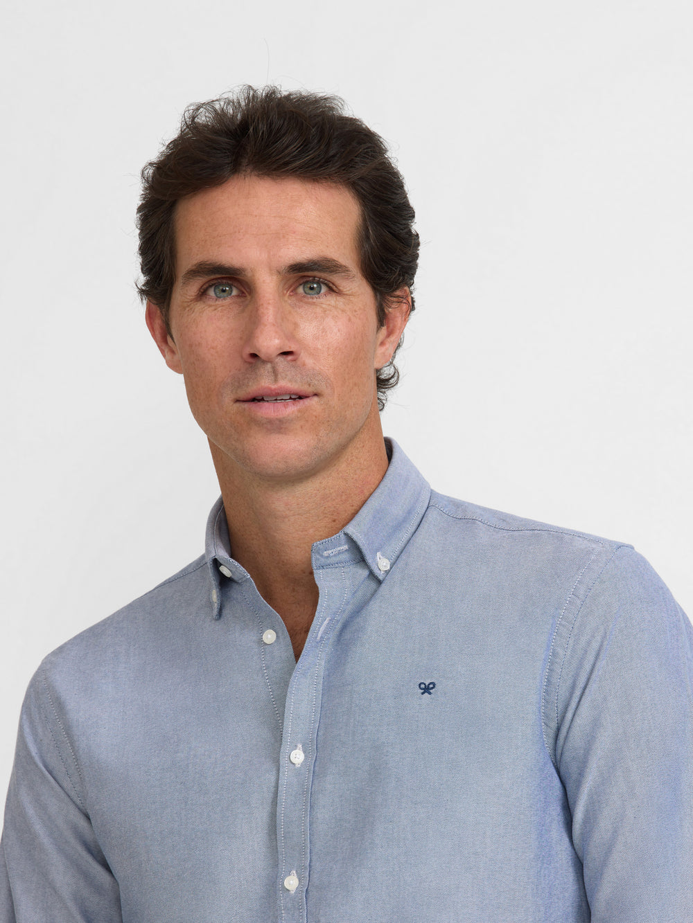 Chemise de sport Oxford bleu marine à raquettes