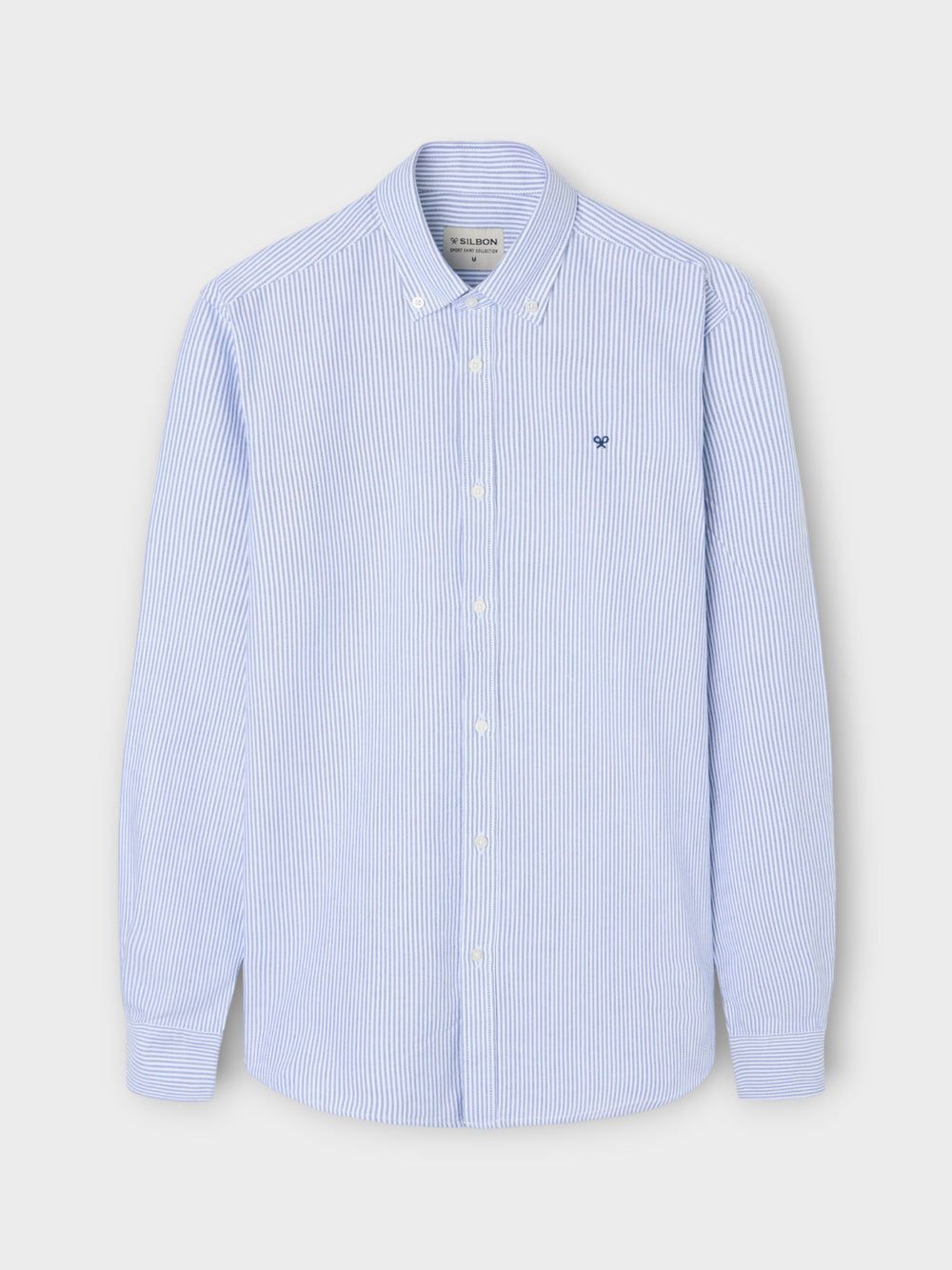 Chemise Oxford sportive à rayures bleu marine
