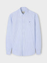 Navy striped oxford sport racket shirt