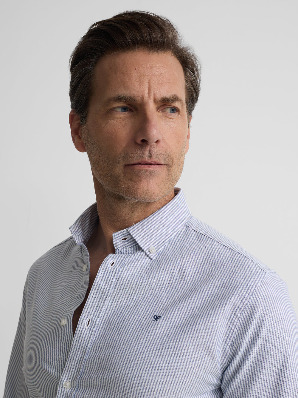 Camisa sport oxford raqueta rayas navy