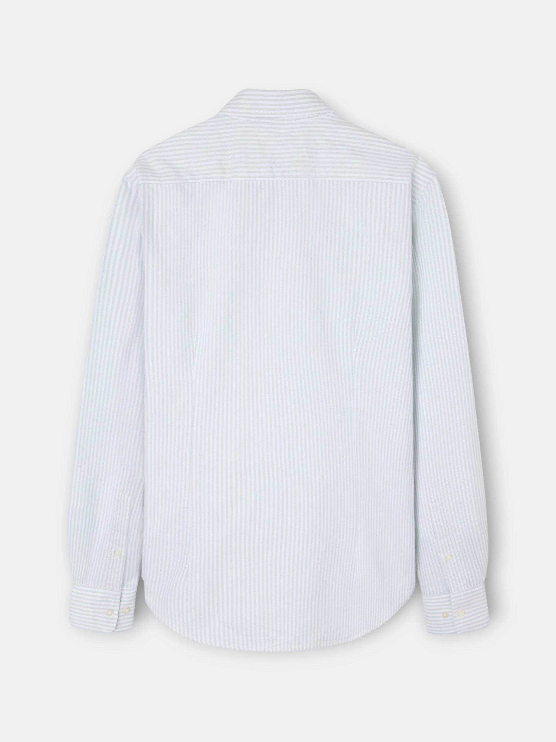 Camisa sport oxford raquete riscas largas verde