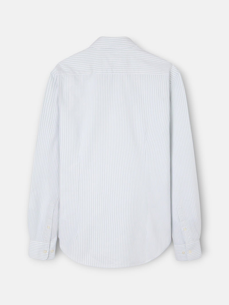 Camisa sport oxford raquete riscas largas verde