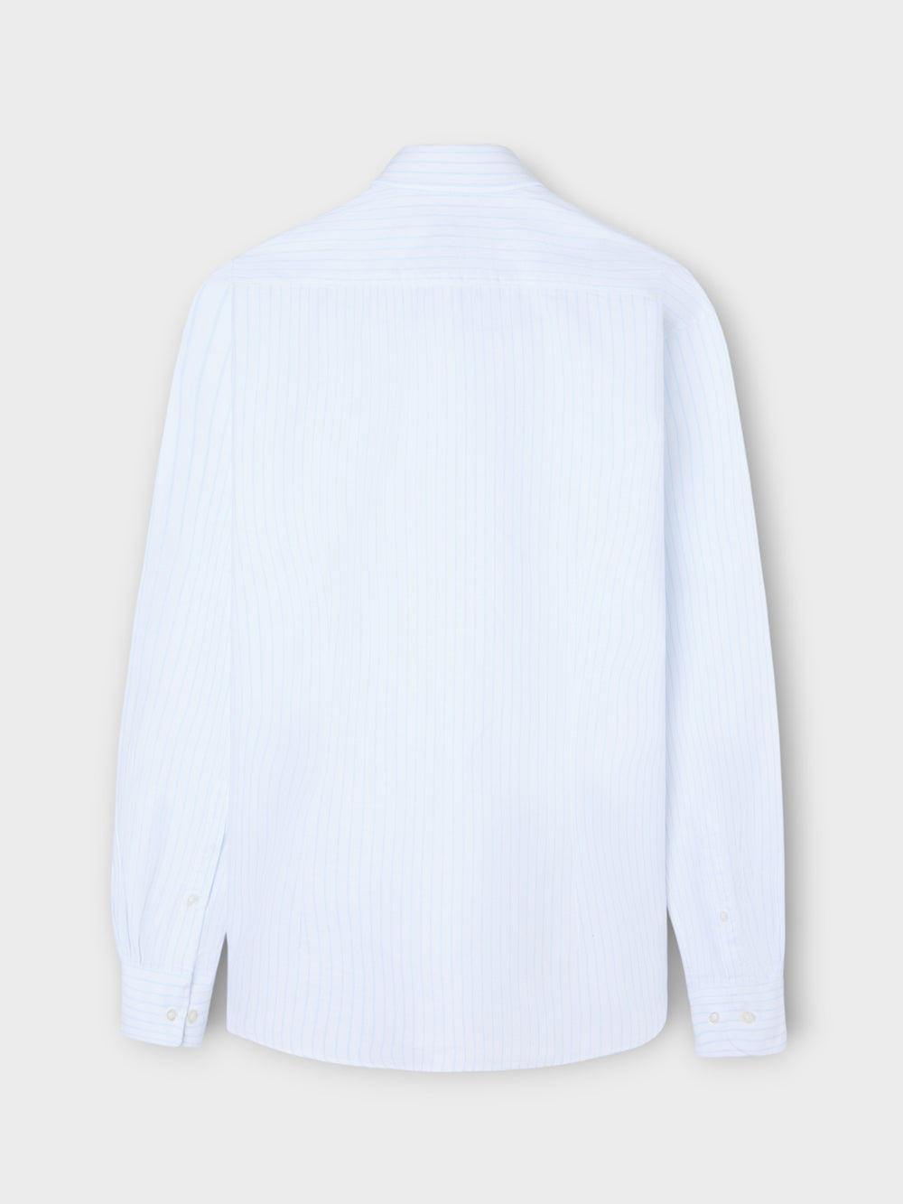 Chemise de sport Oxford blanche à fines rayures bleu clair
