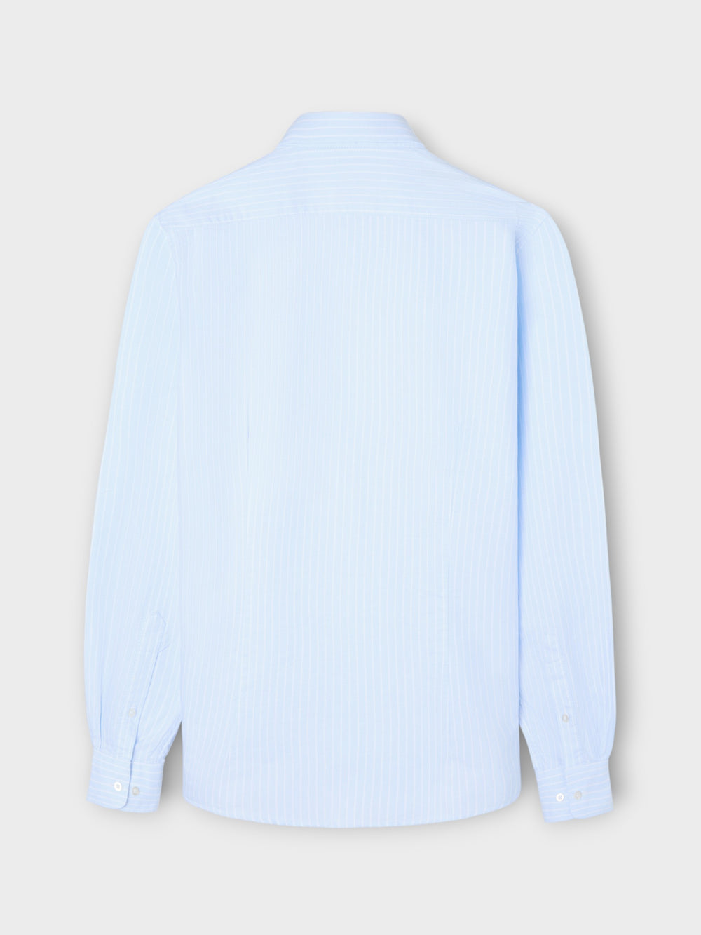 Light blue Oxford sport shirt with white fine stripes