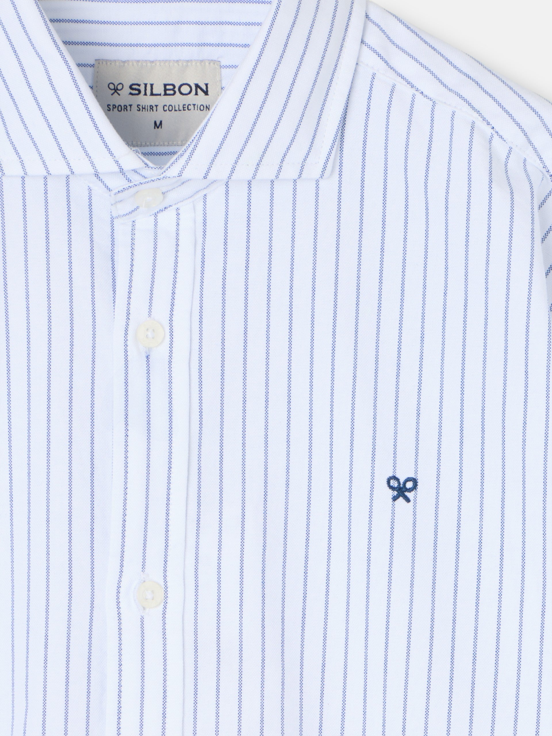 Camisa sport oxford blanca raya fina navy