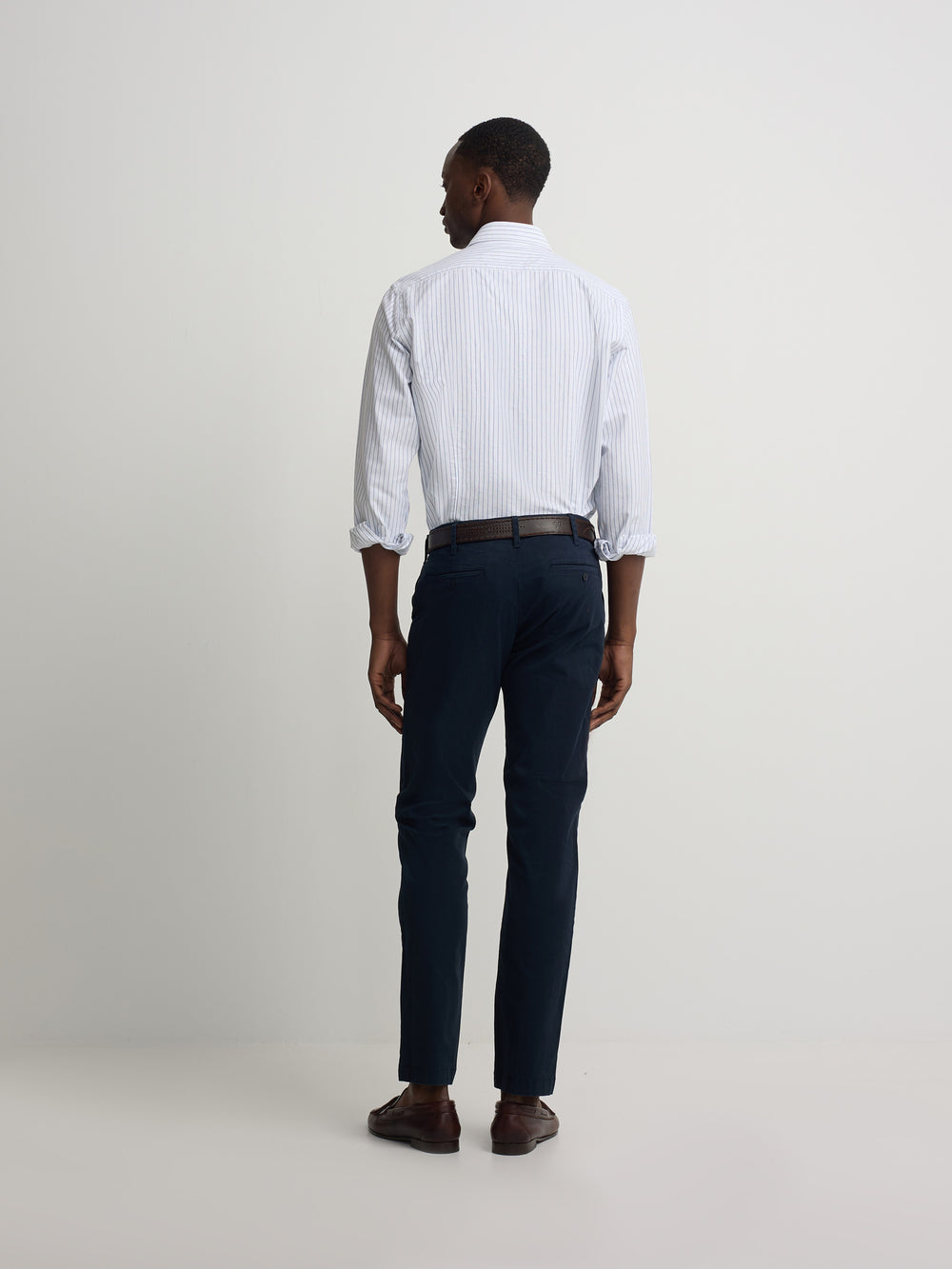 Camisa sport oxford blanca raya fina navy