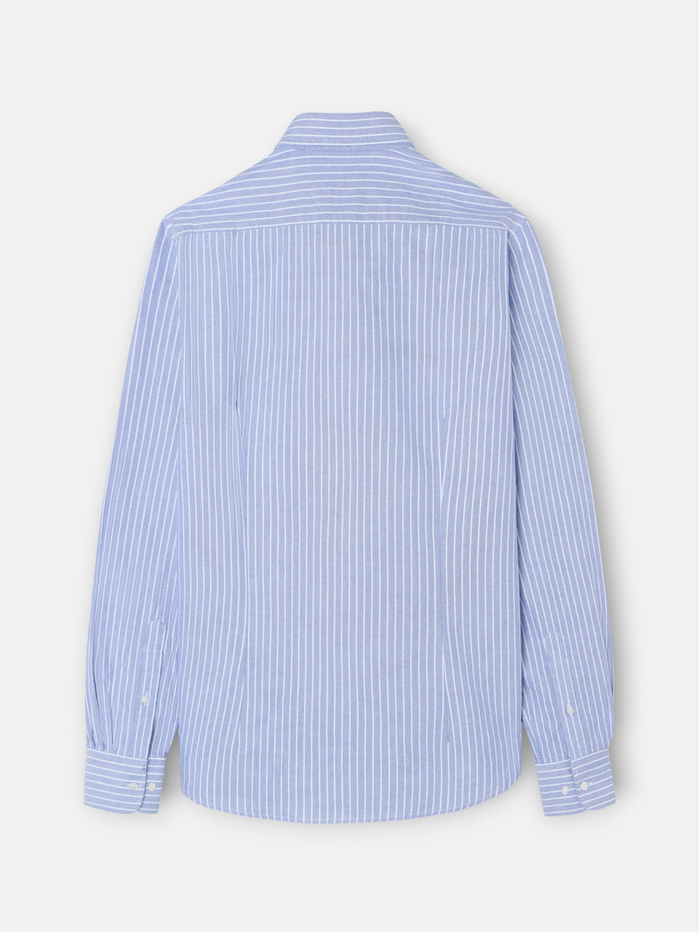 navy oxford sport shirt with thin white stripe