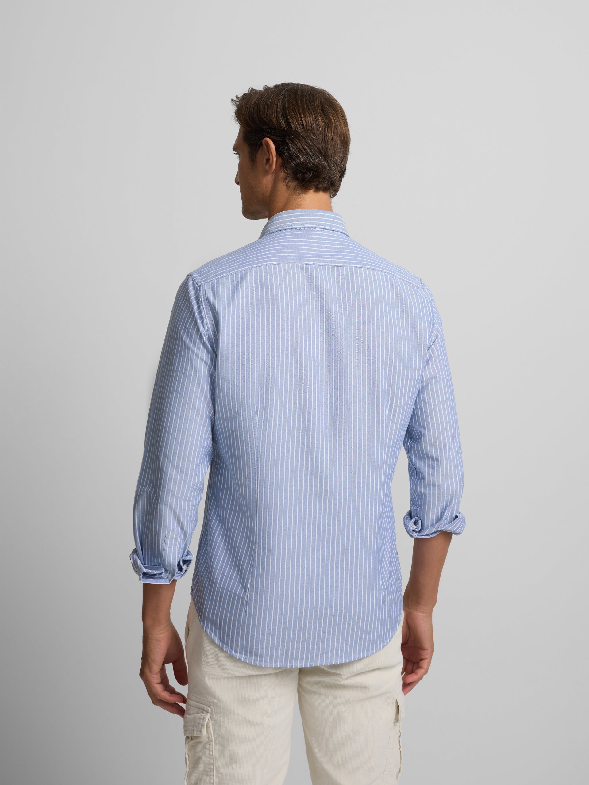 Camisa sport oxford navy raya fina blanca