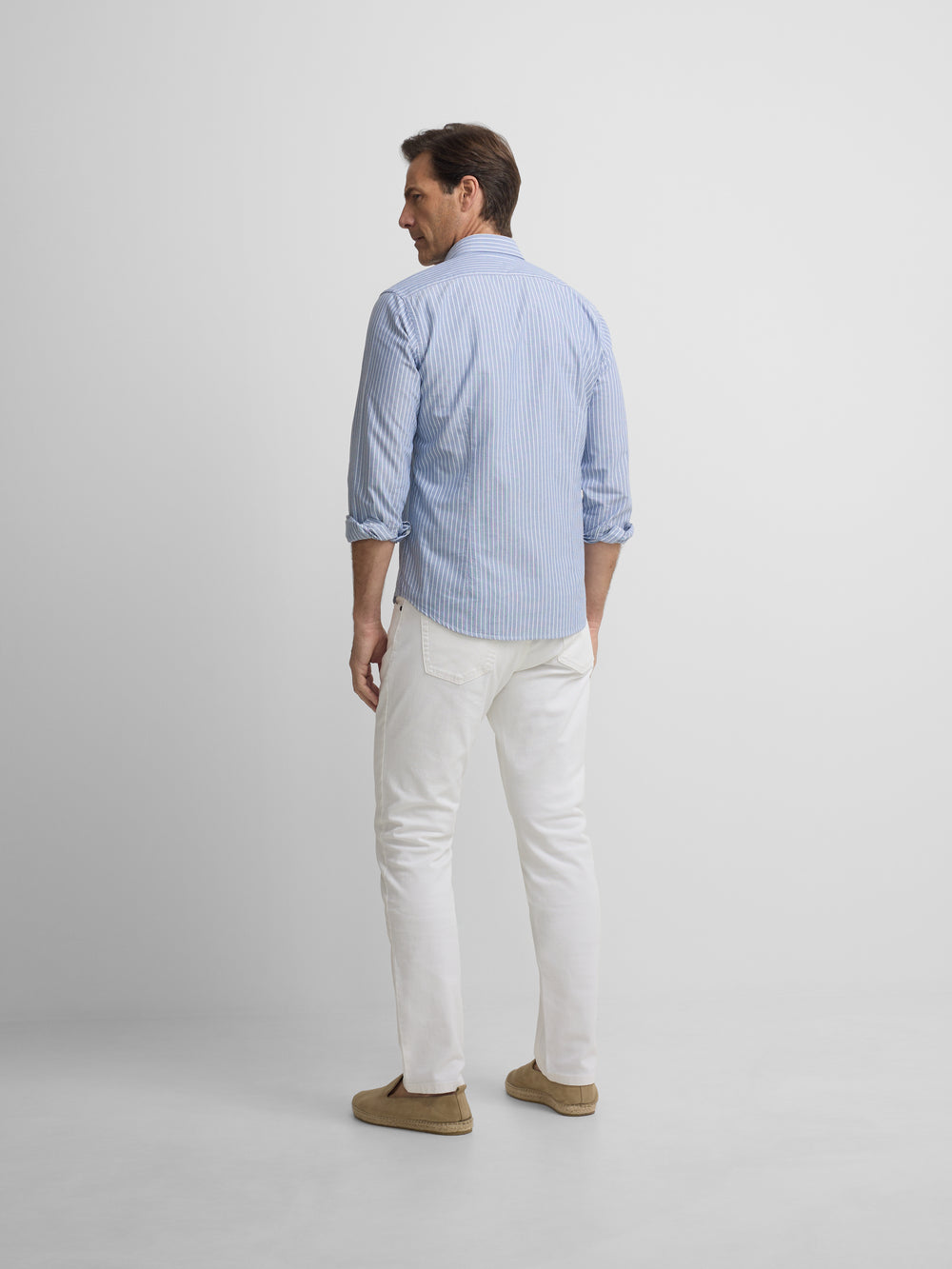 Camisa sport oxford navy raya fina blanca