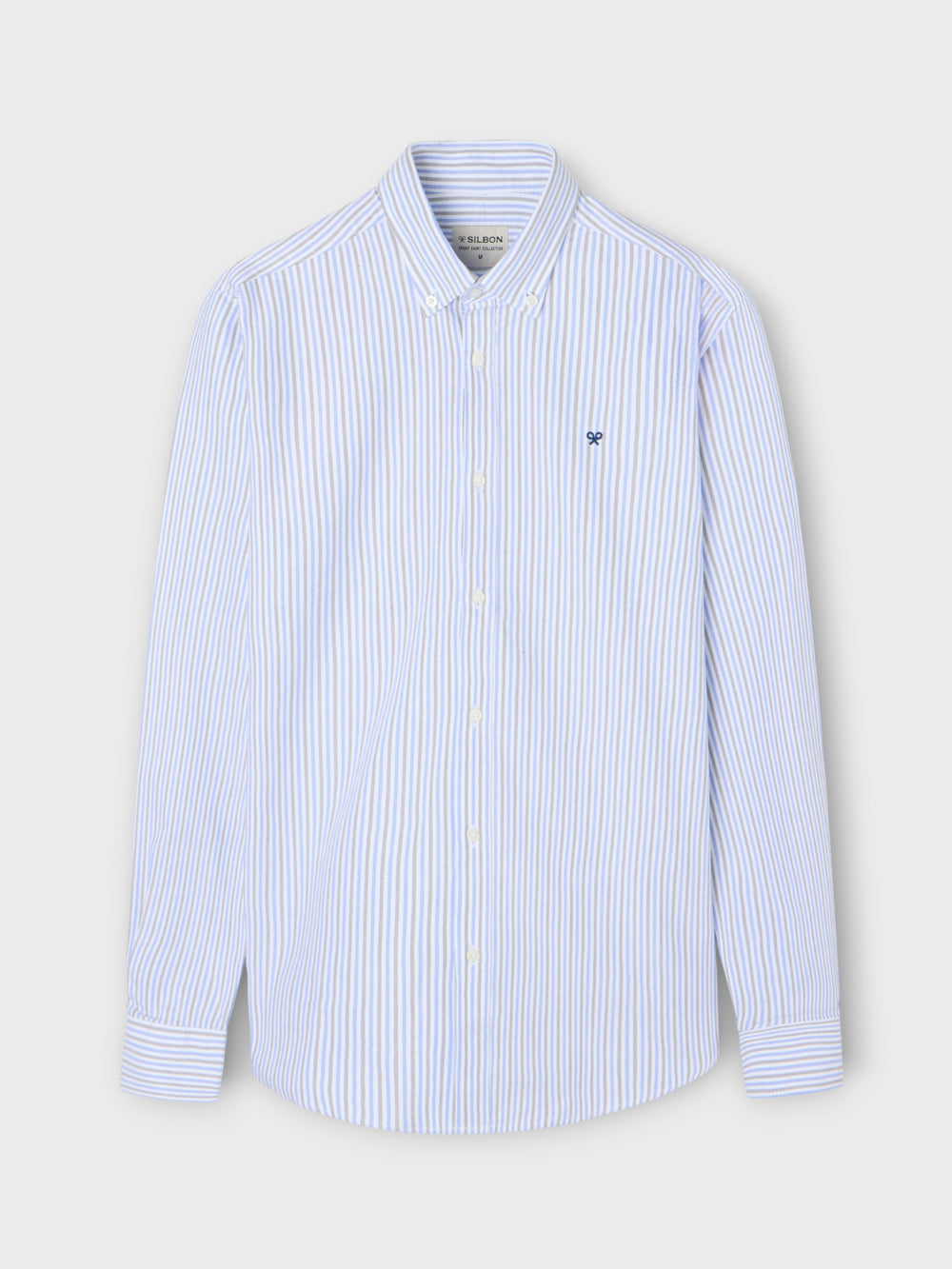 Chemise de sport Oxford à rayures bleu-vert