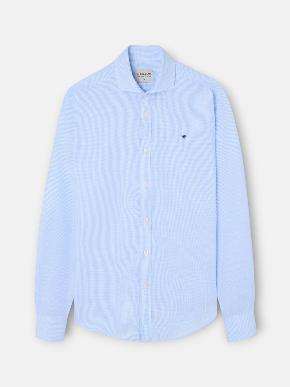 Classic sport shirt light blue check