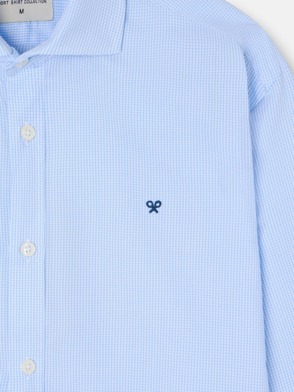 Classic sport shirt light blue check