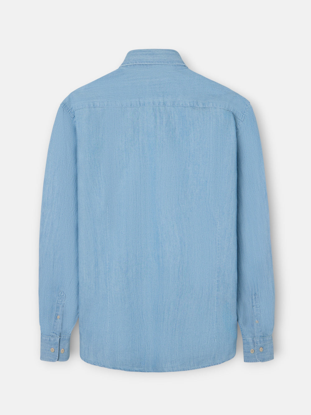 Chemise sport en jean bleu clair à coupe découpée