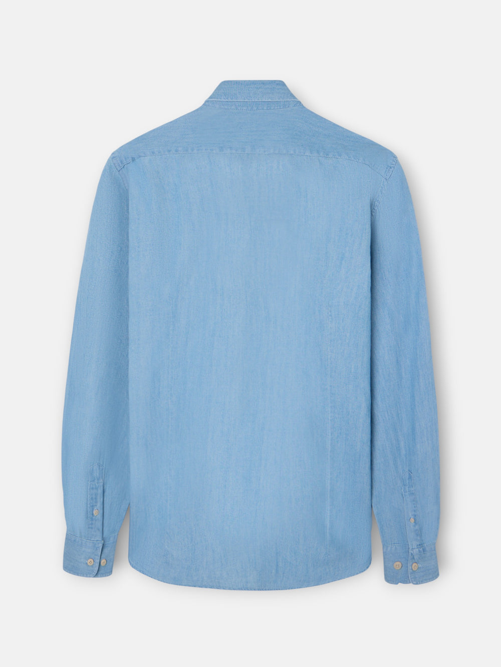 Camisa desportiva de ganga com bolsos azul claro