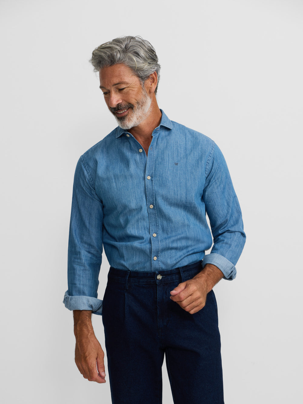 Chemise de sport en jean bleu marine