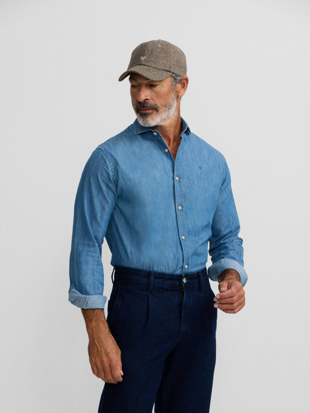Chemise de sport en jean bleu marine