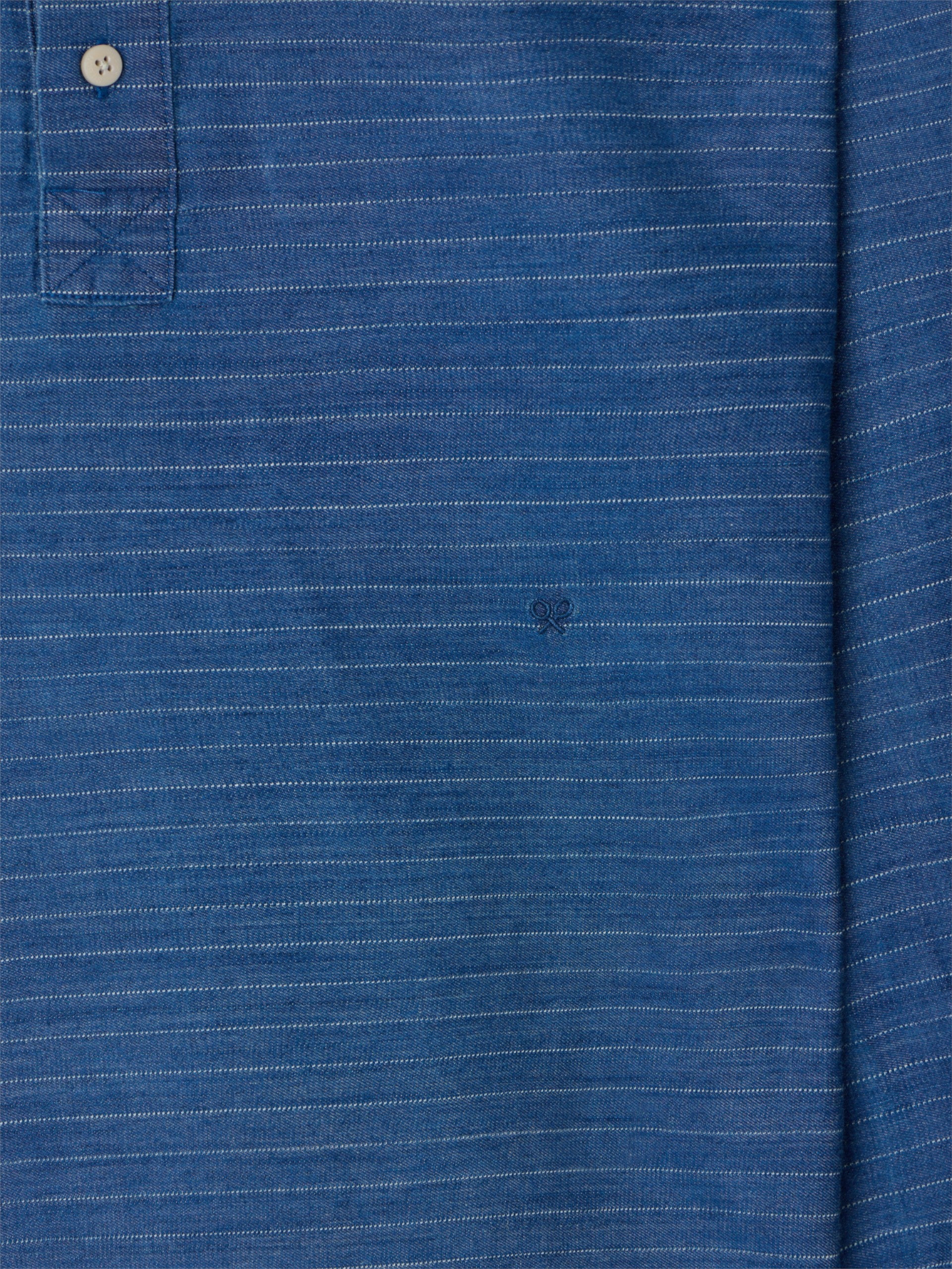 polo de sport à rayures en denim