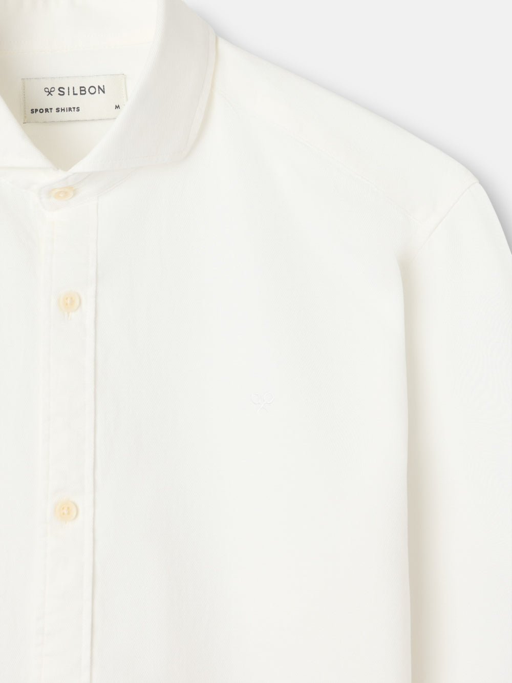 White structured racket sport shirt