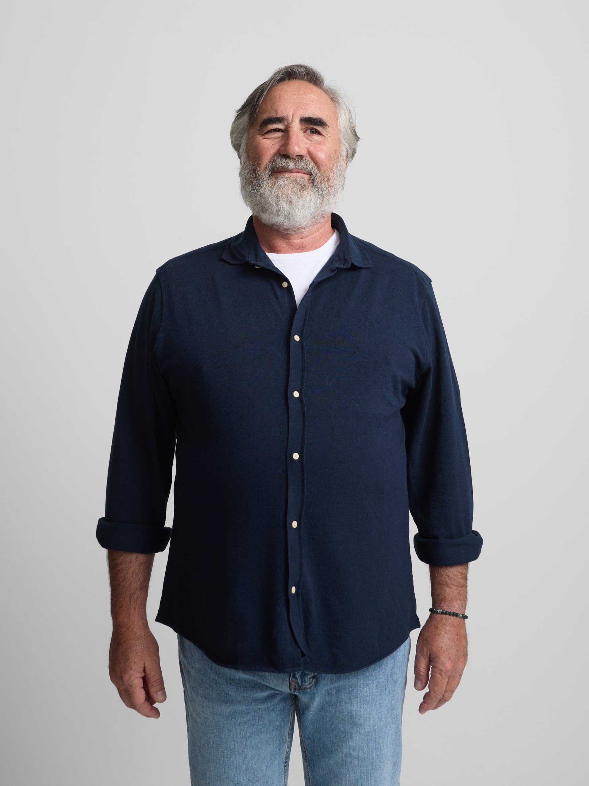 Navy micropique comfort sport shirt