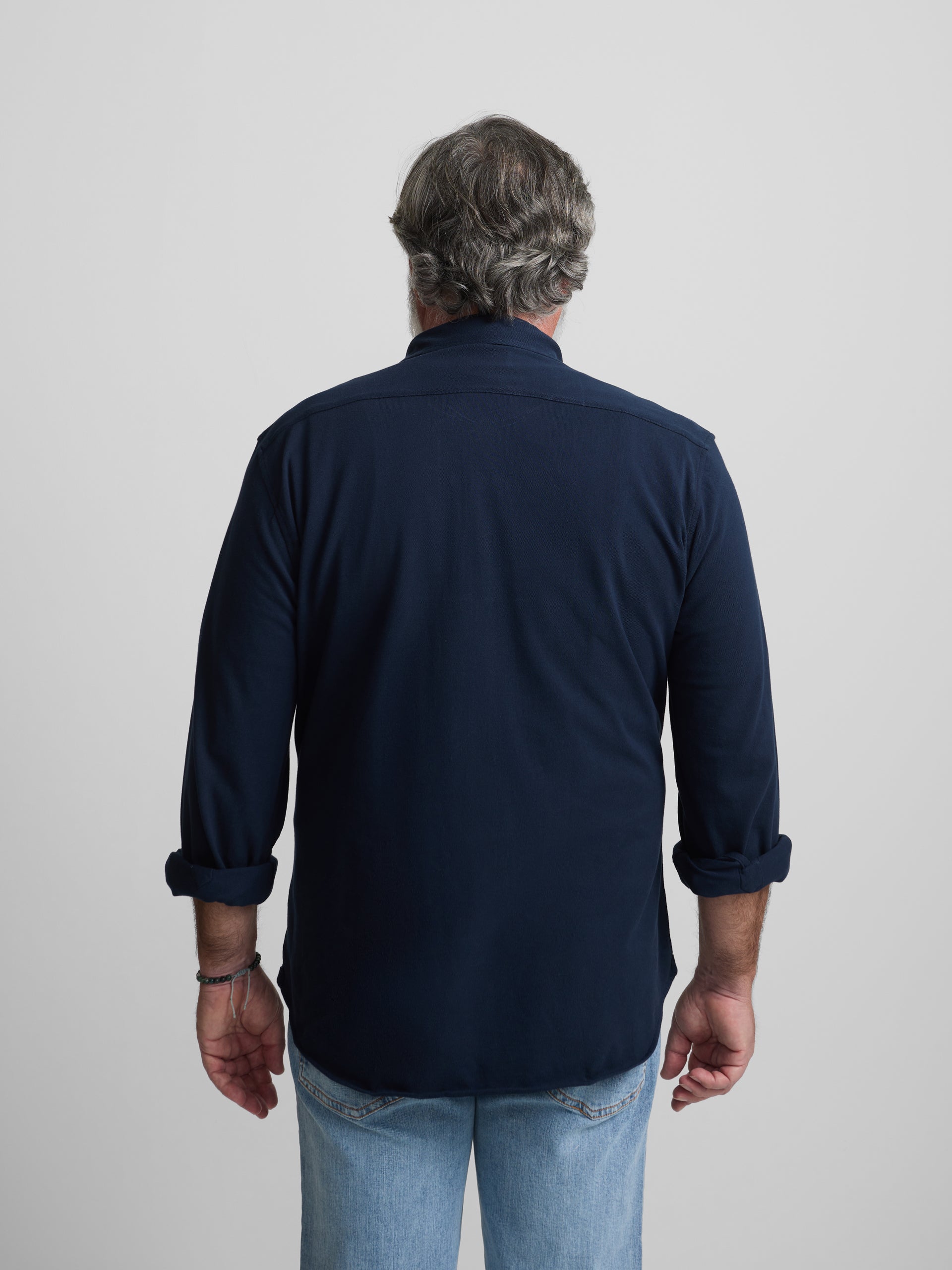 Navy micropique comfort sport shirt