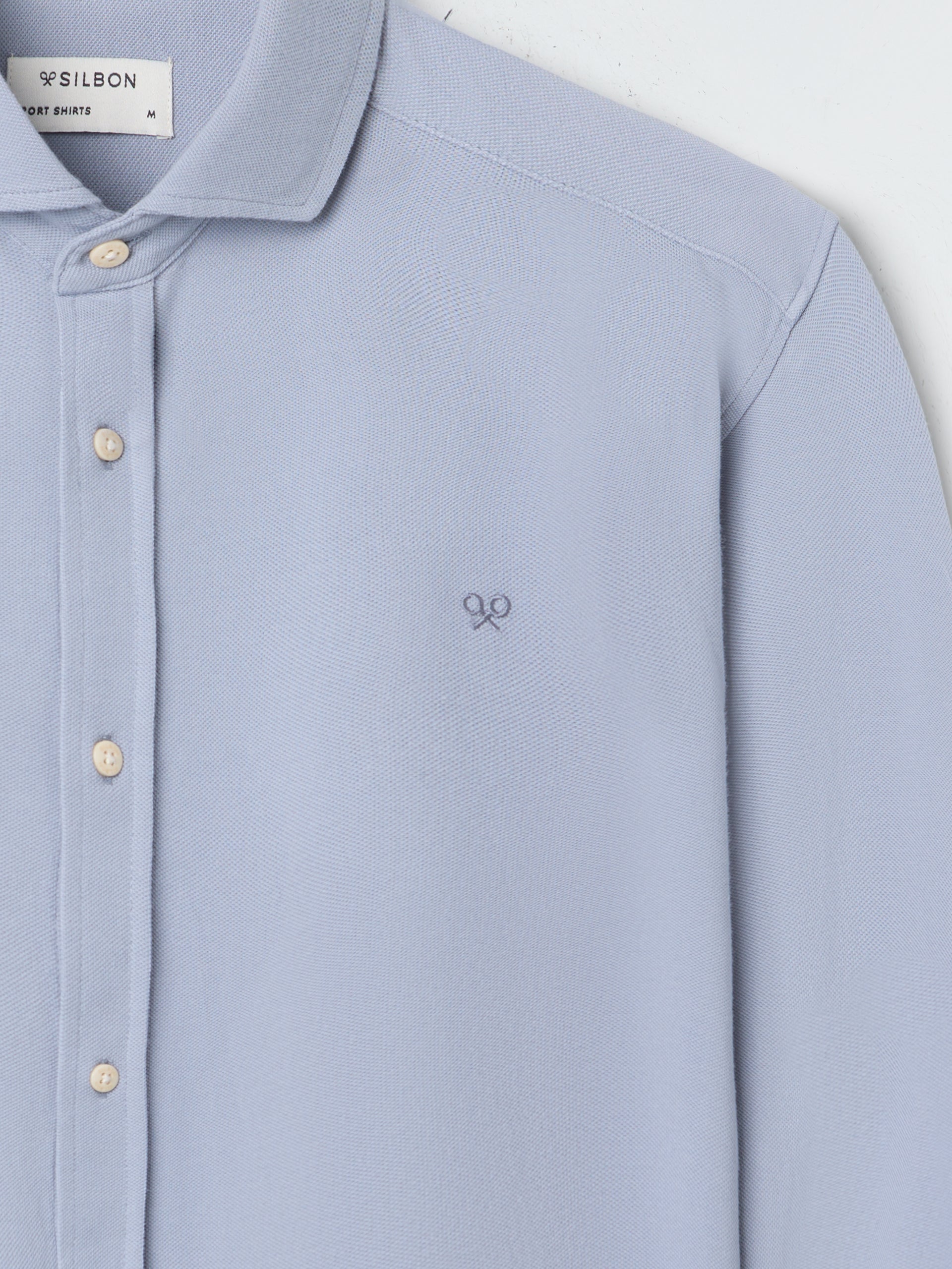 Chemise de sport micropiqué bleu clair et confortable