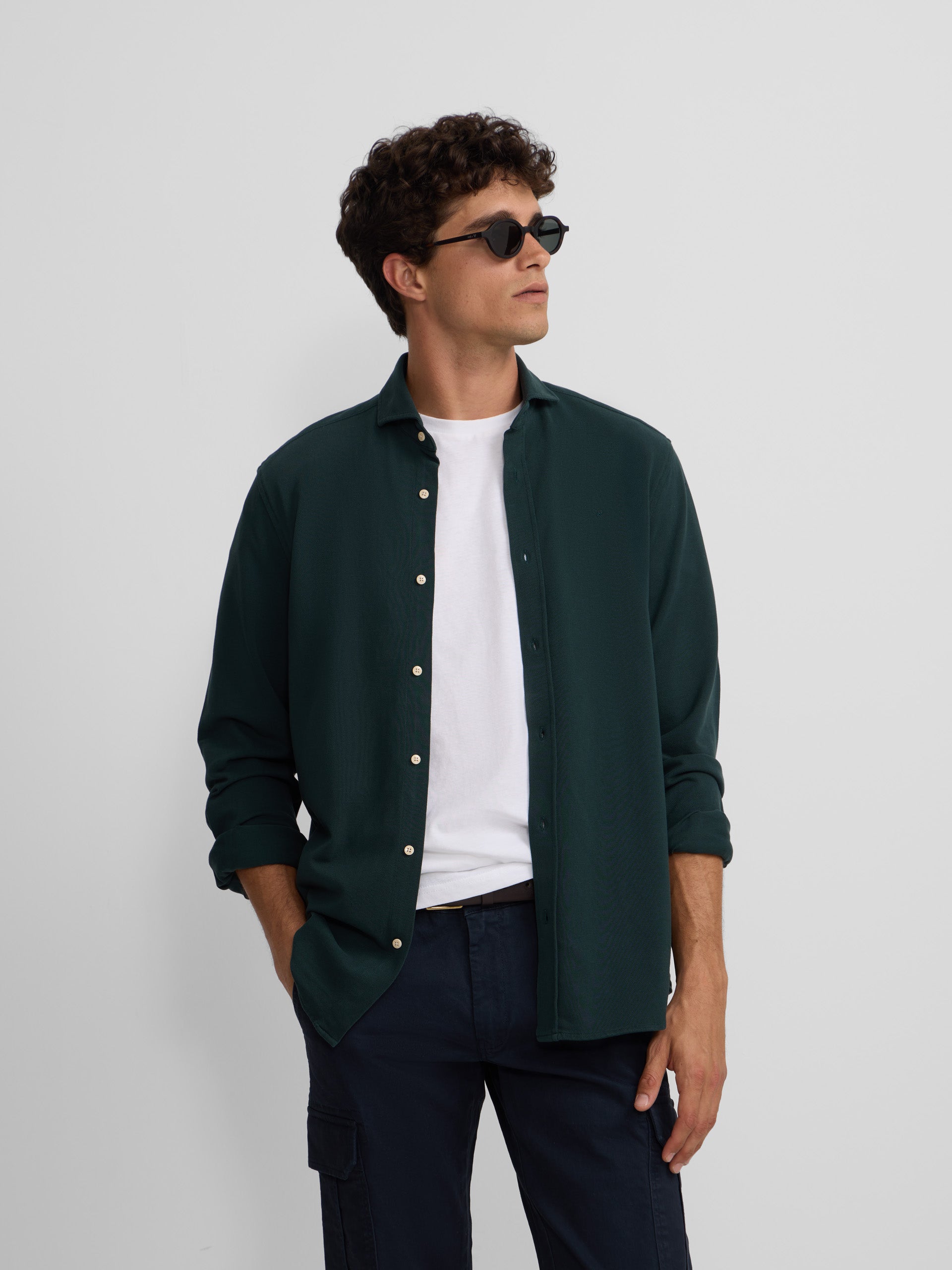 Green comfort micropique sport shirt