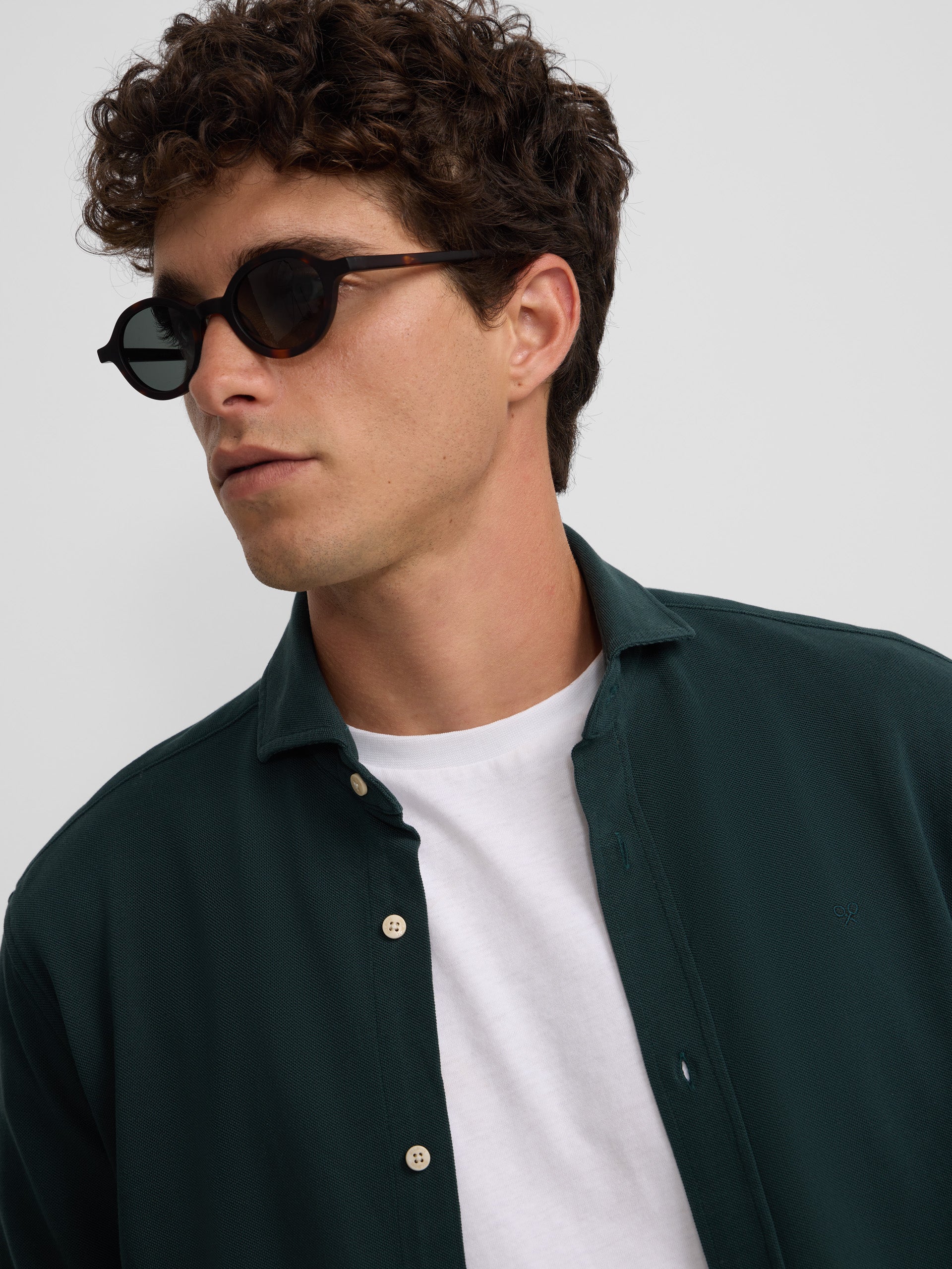 Green comfort micropique sport shirt