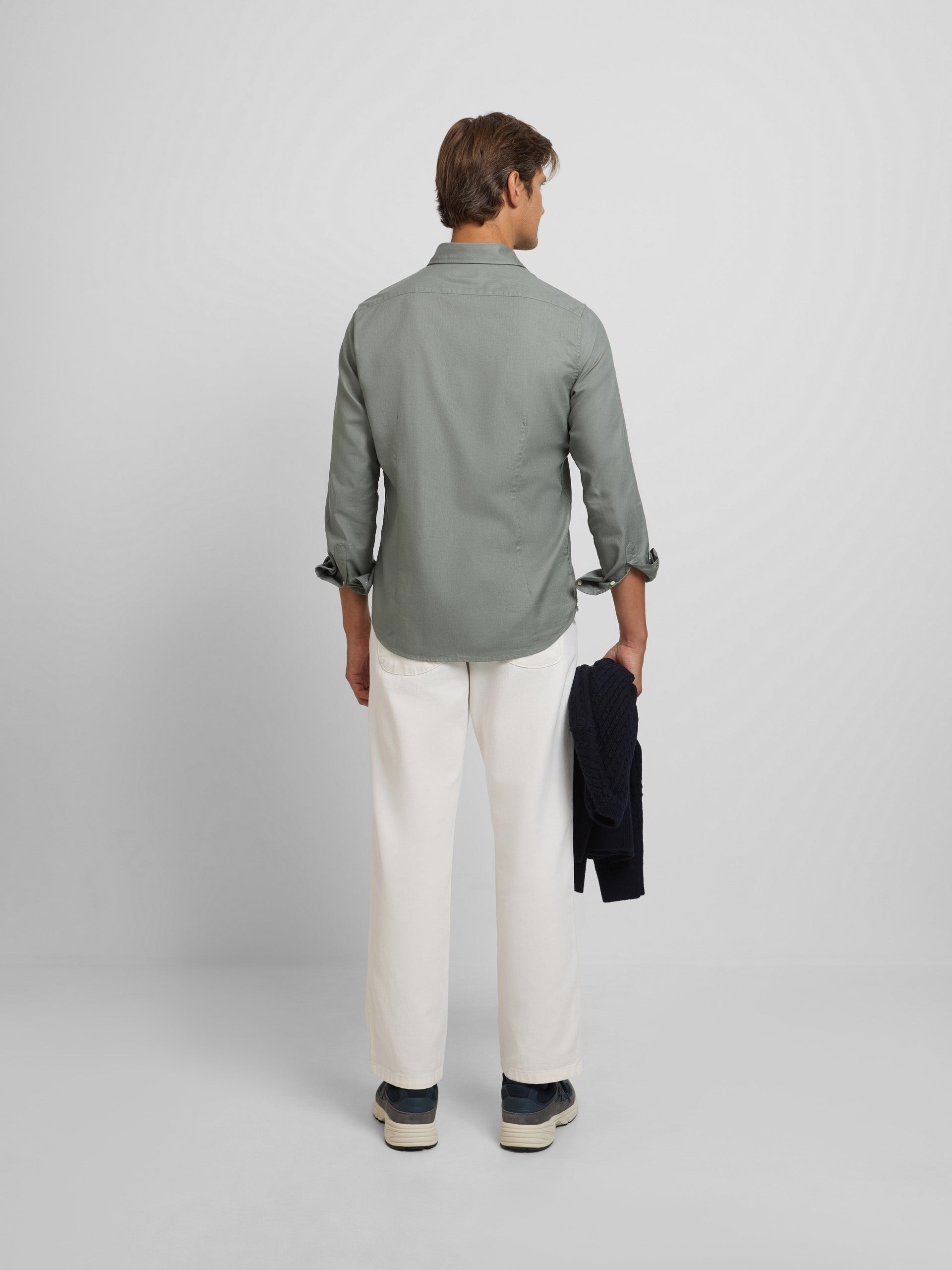 Camisa sport estrutura espinha verde claro