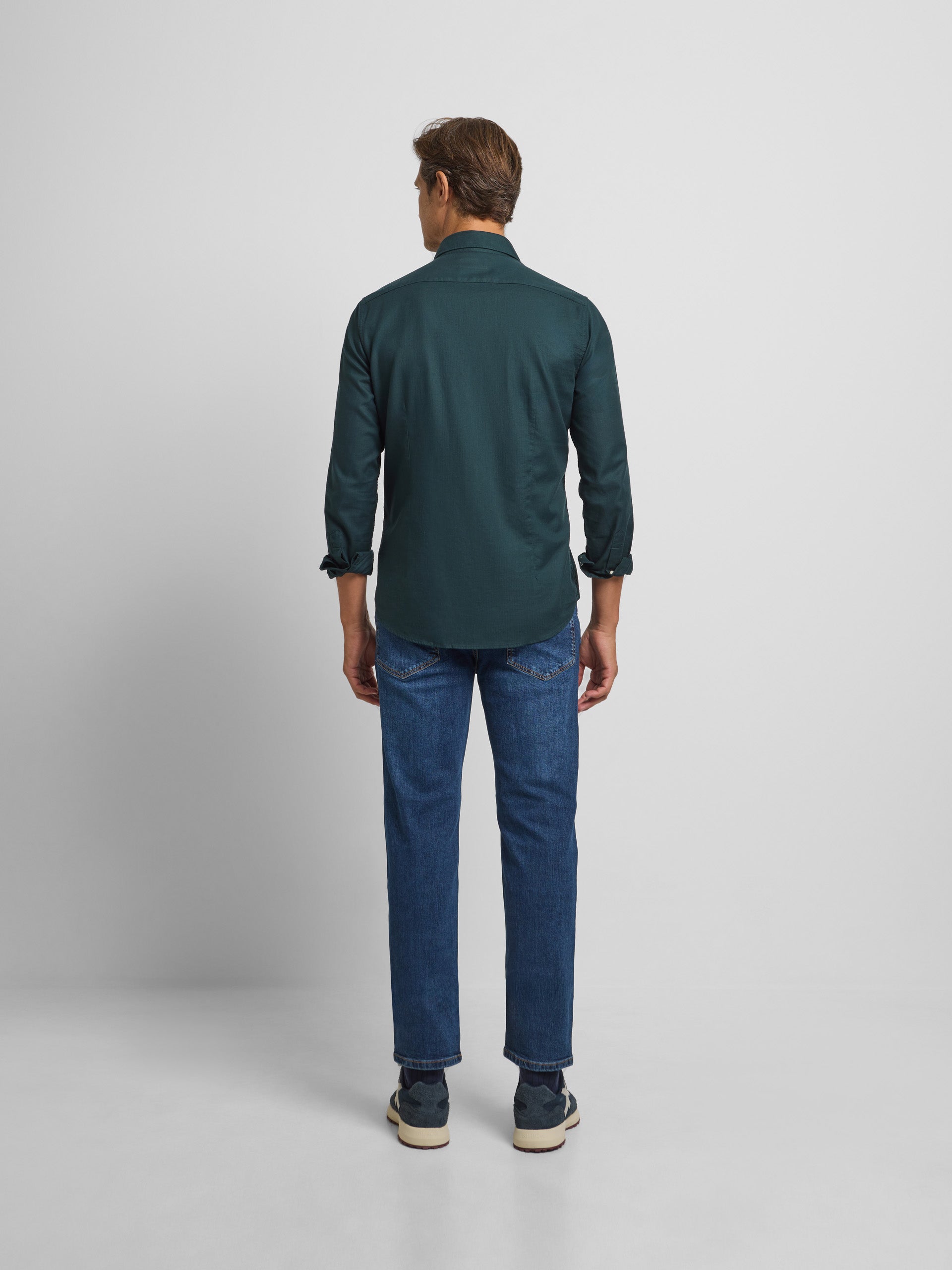 Camisa sport estrutura espinha verde escuro