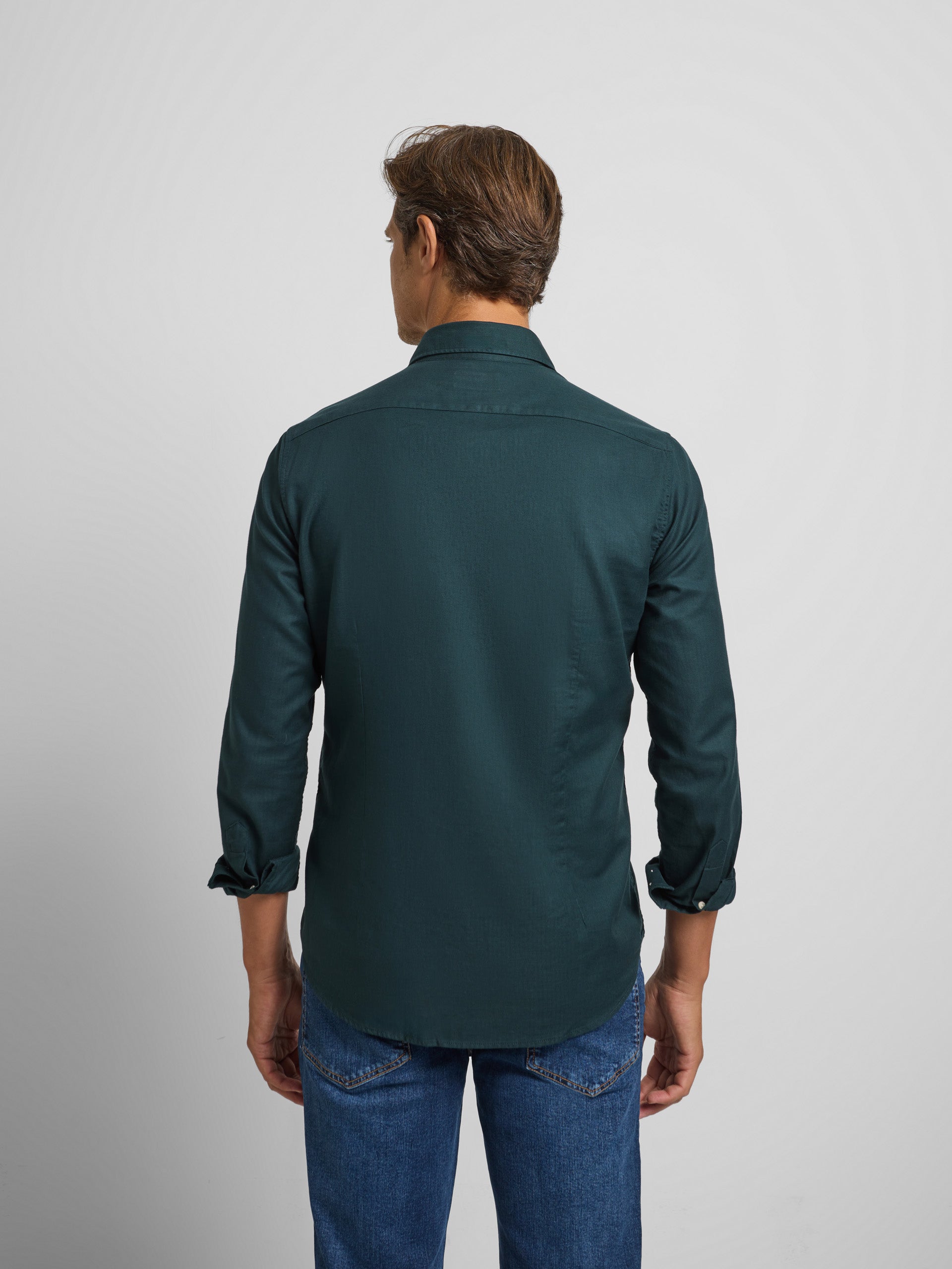 Camisa sport estrutura espinha verde escuro
