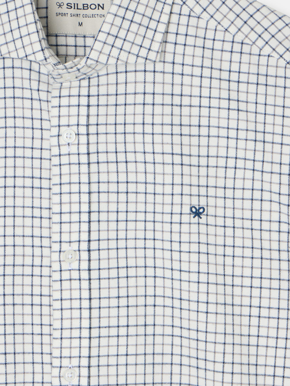two-tone plaid sport shirt navy grey