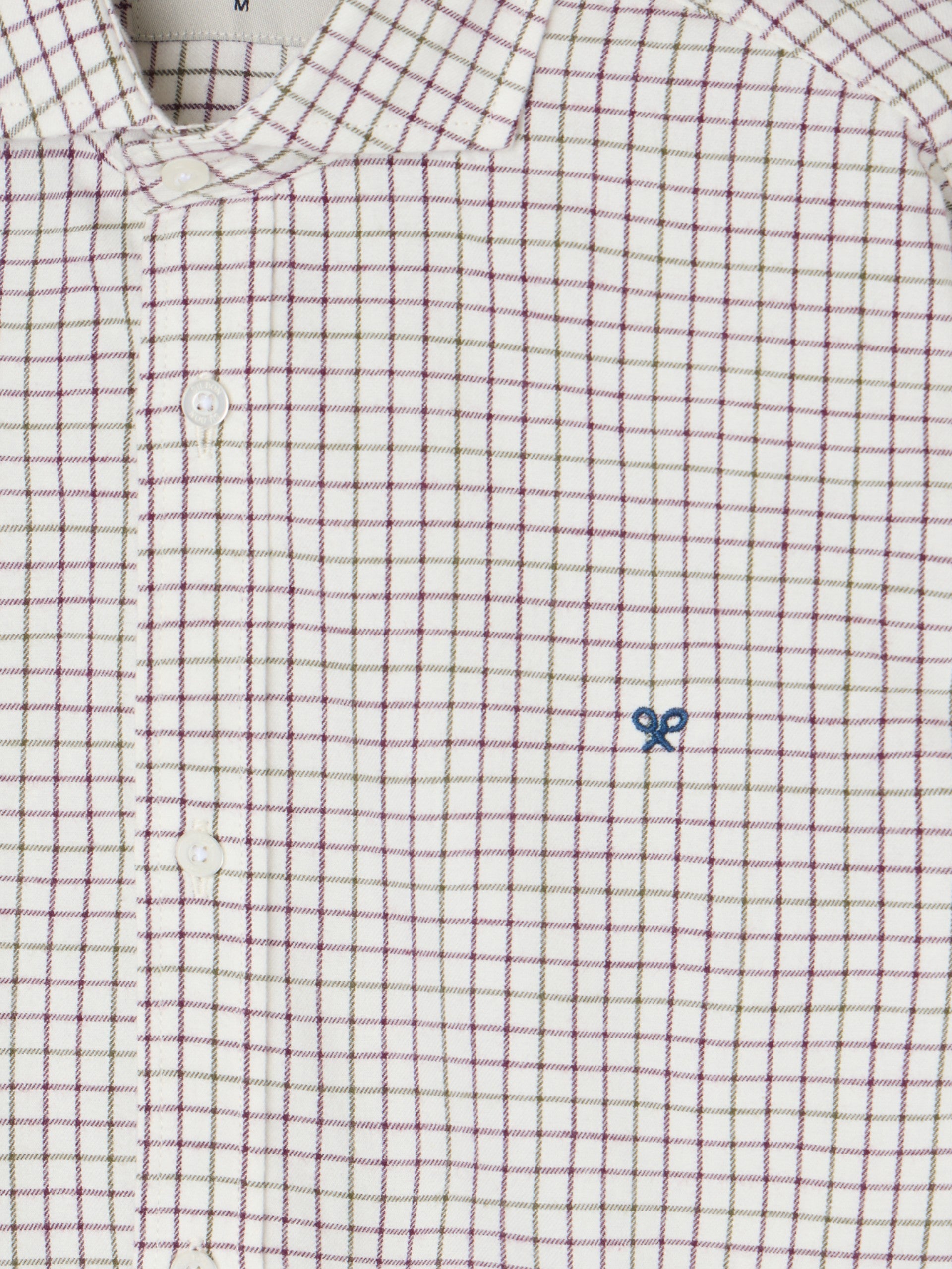 Camisa desportiva aos quadrados bicolor bordô e verde