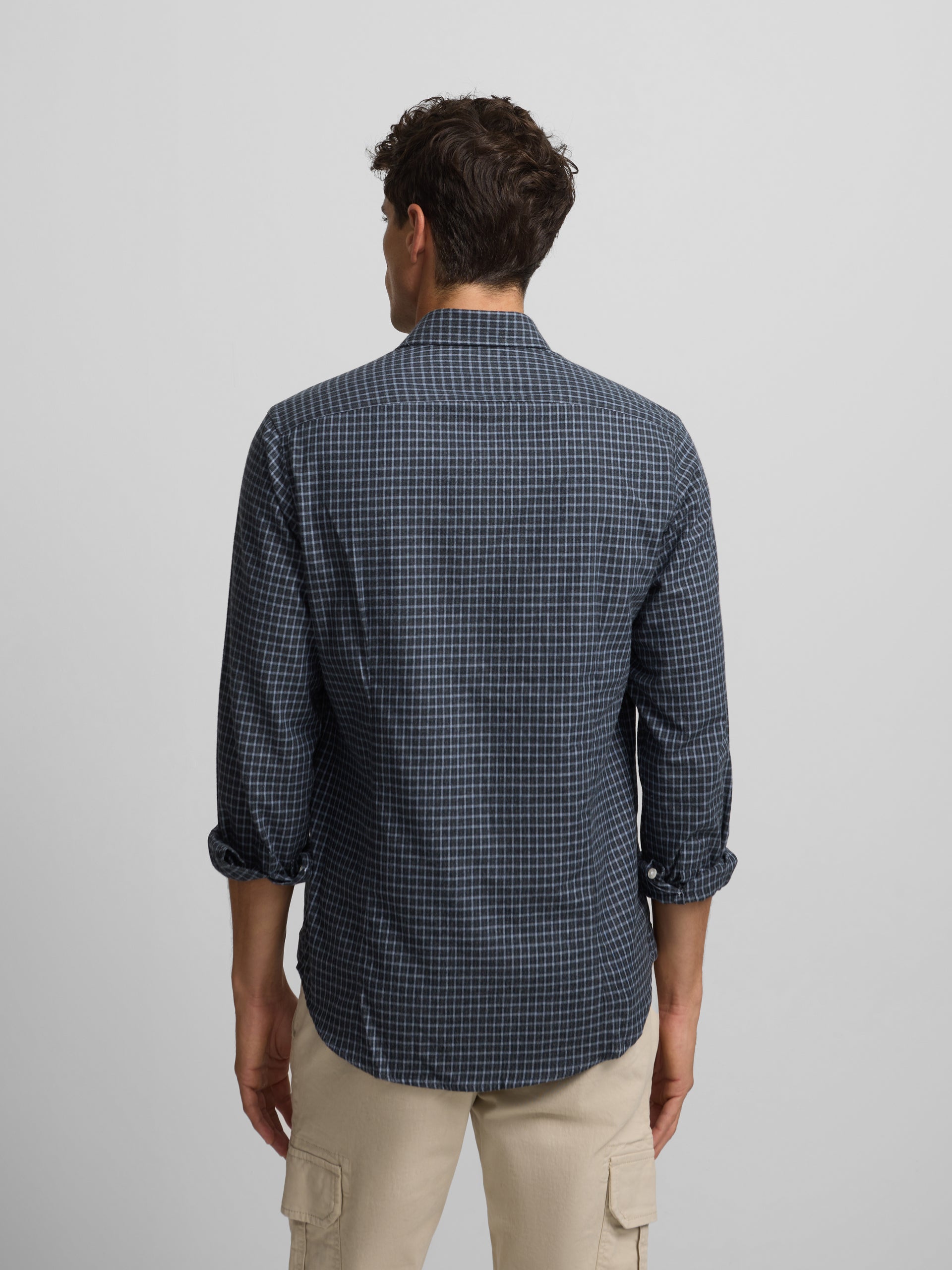 Camisa sport cuadro dark navy