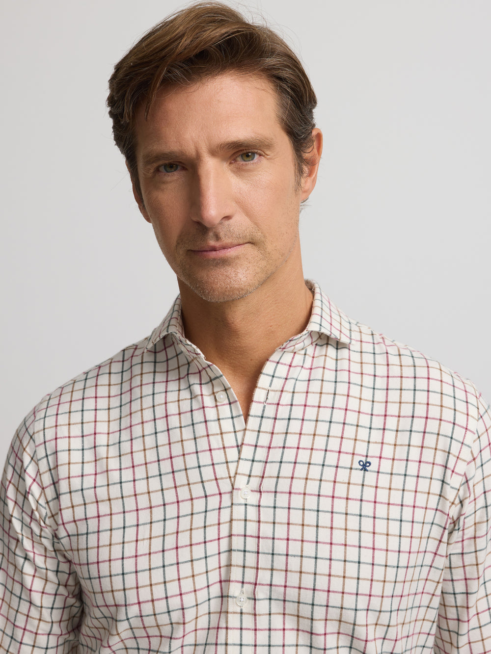 tricolor large check sport shirt