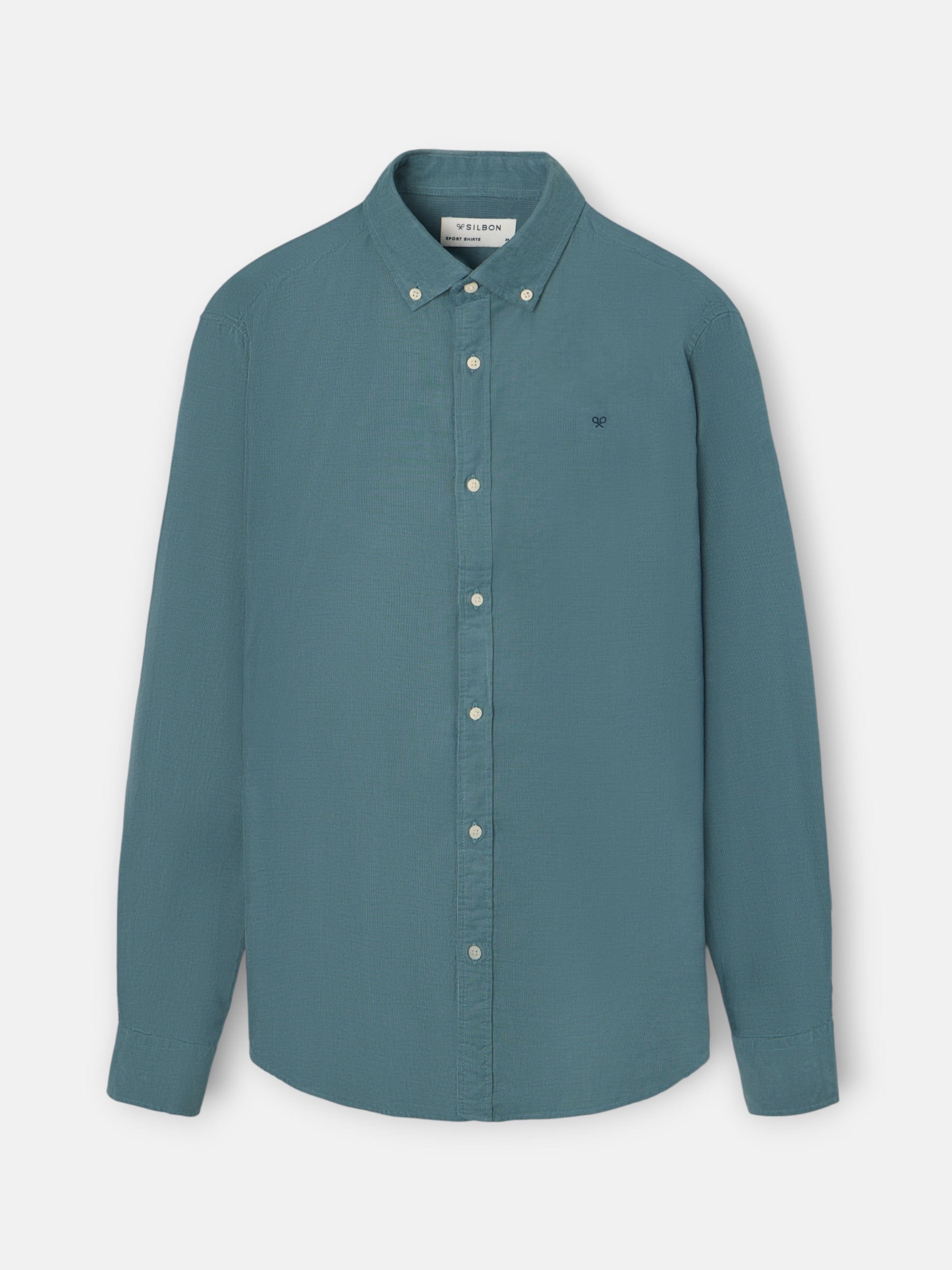 petrol blue corduroy sport shirt