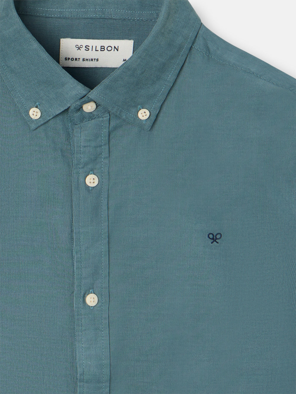 petrol blue corduroy sport shirt